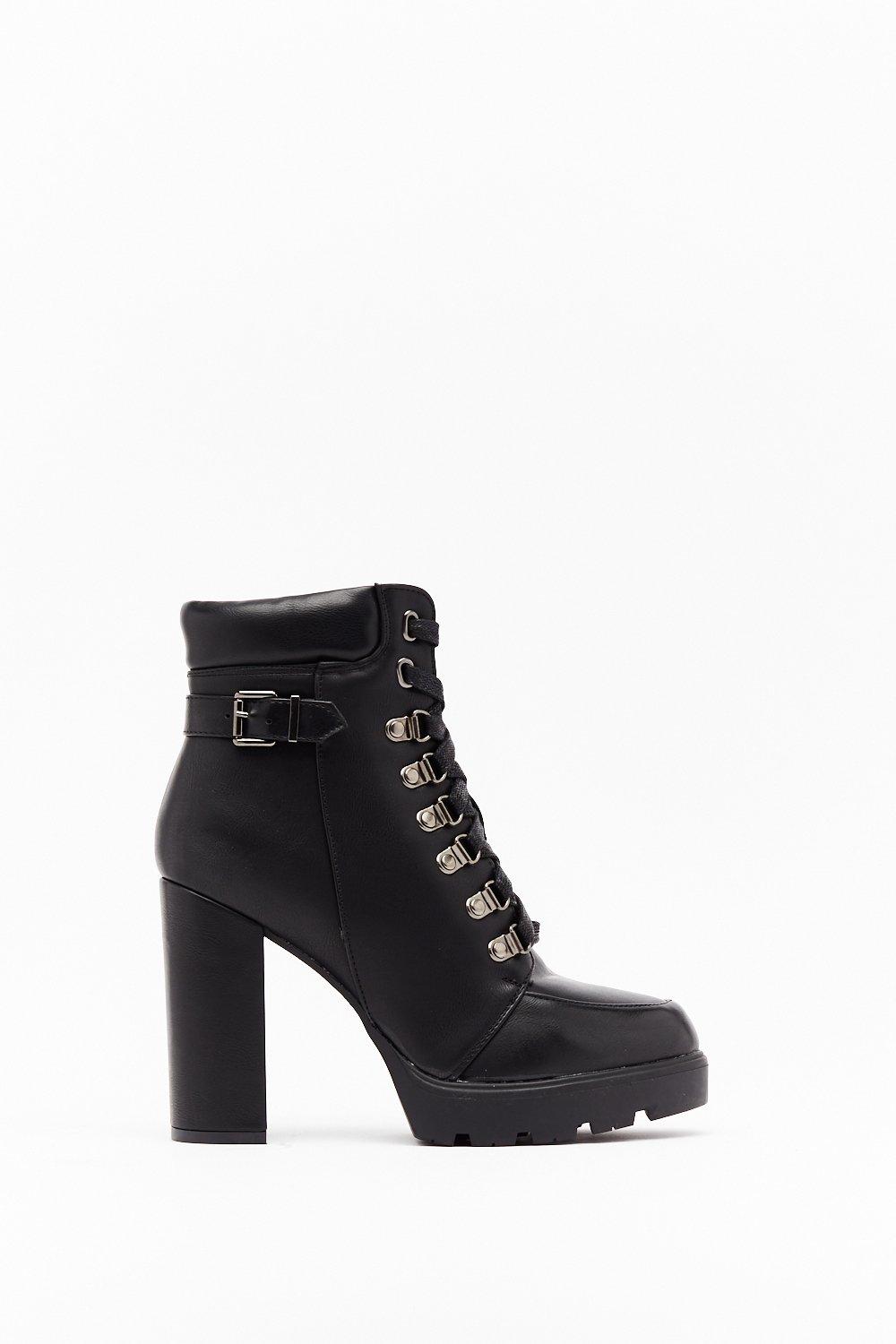 heeled hiker booties