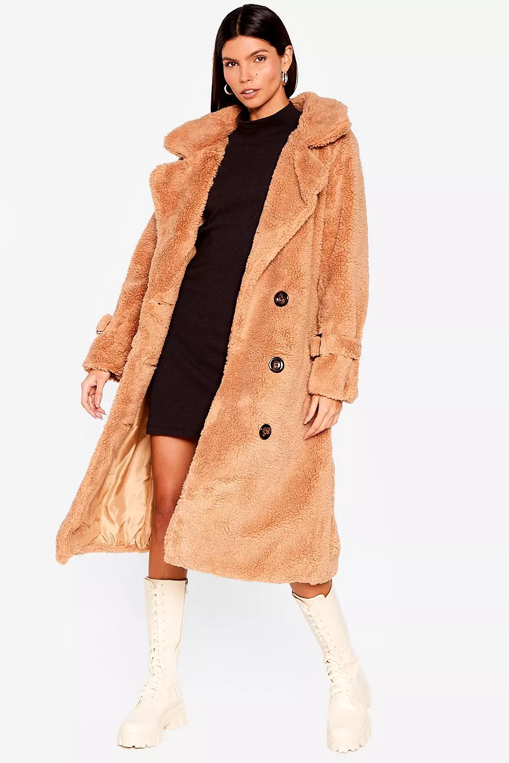 Sherpa Longline Teddy Coat Nasty Gal