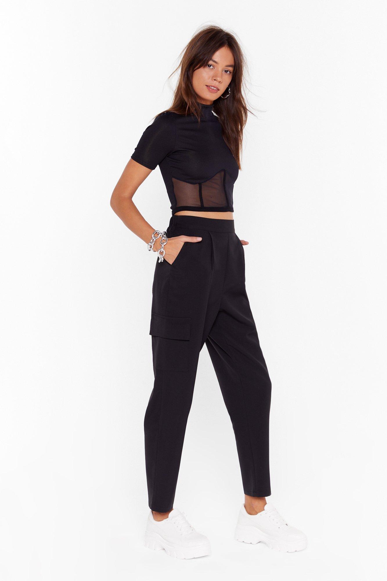 high waisted tapered pants