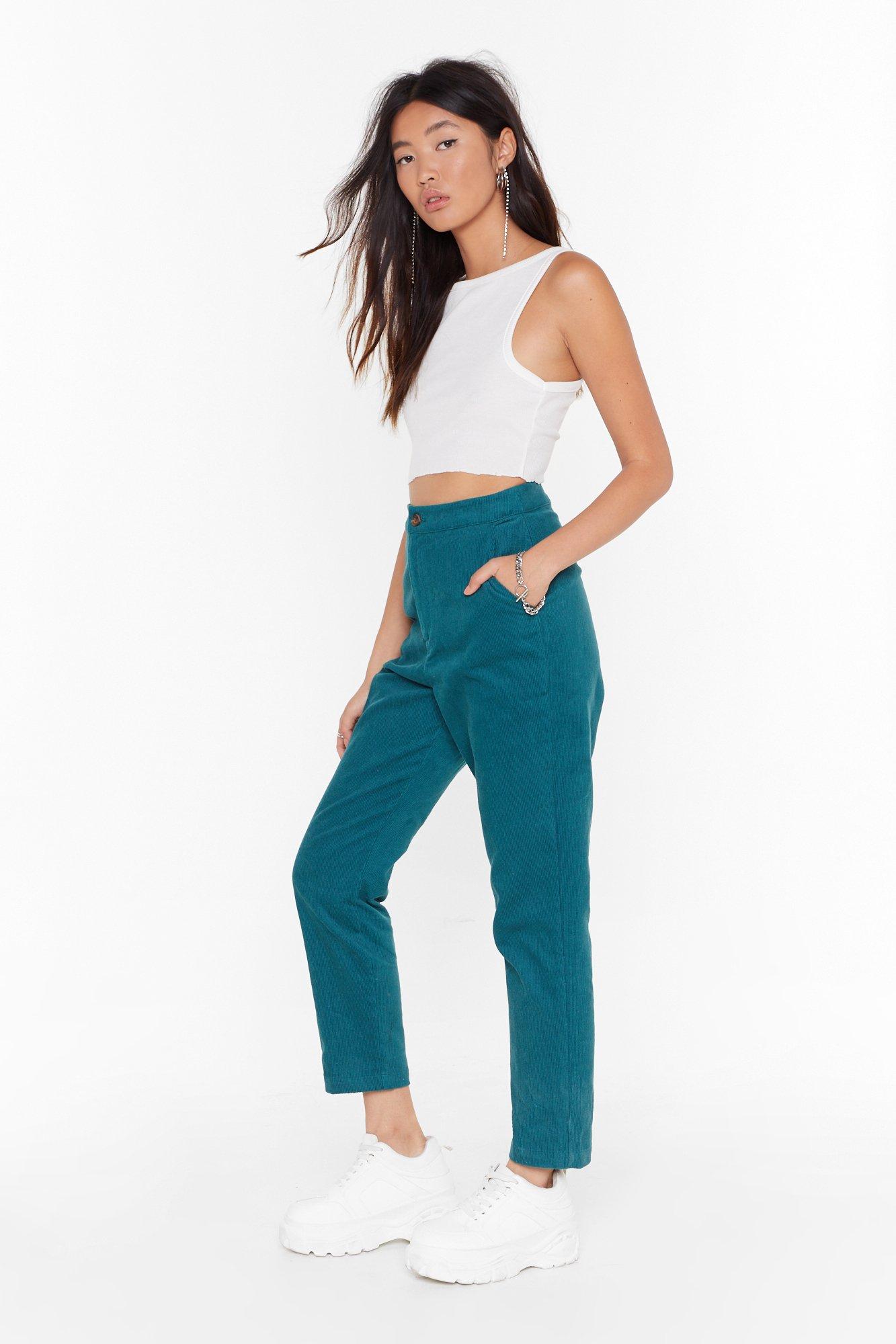 high waisted corduroy trousers