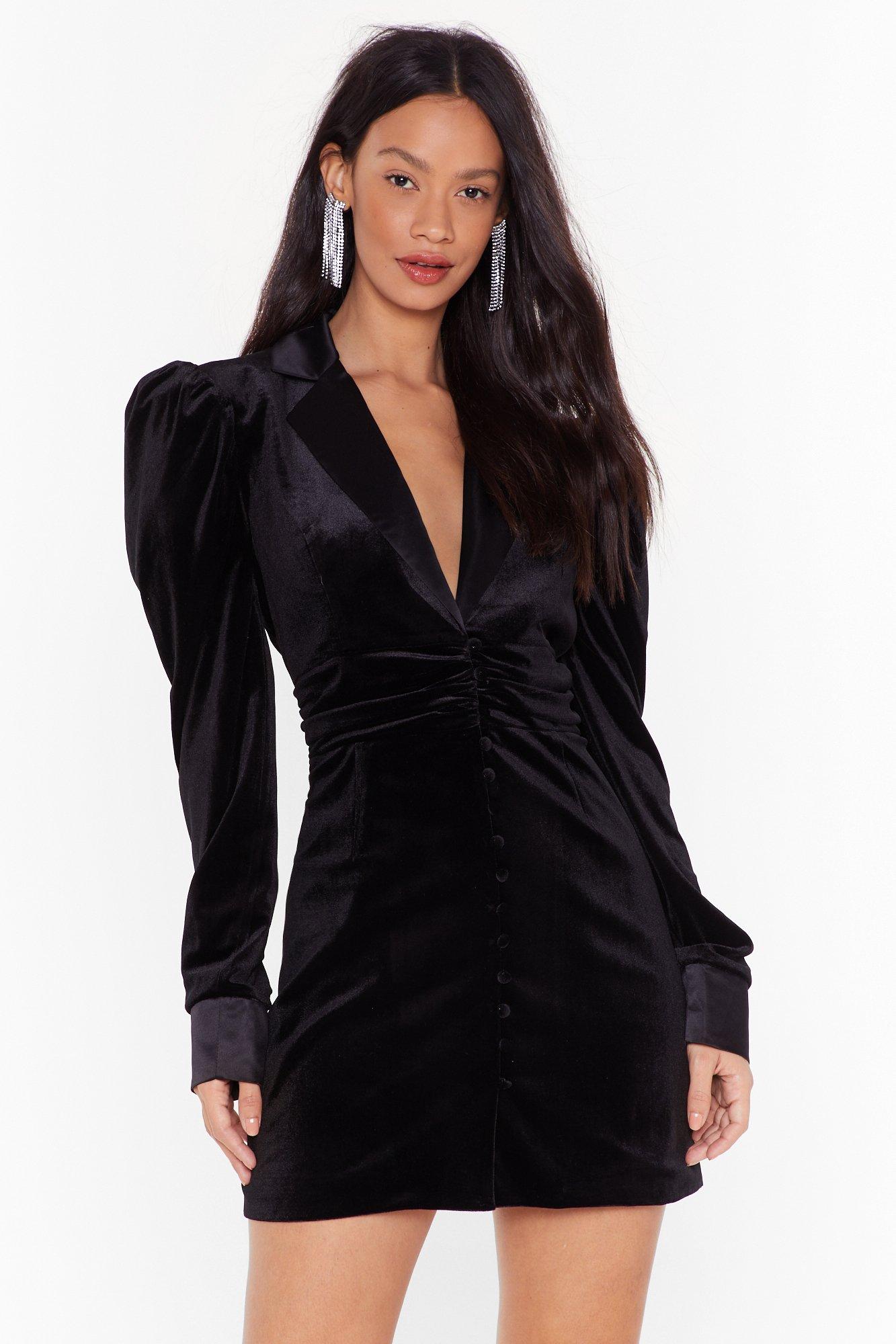 blazer velvet dress