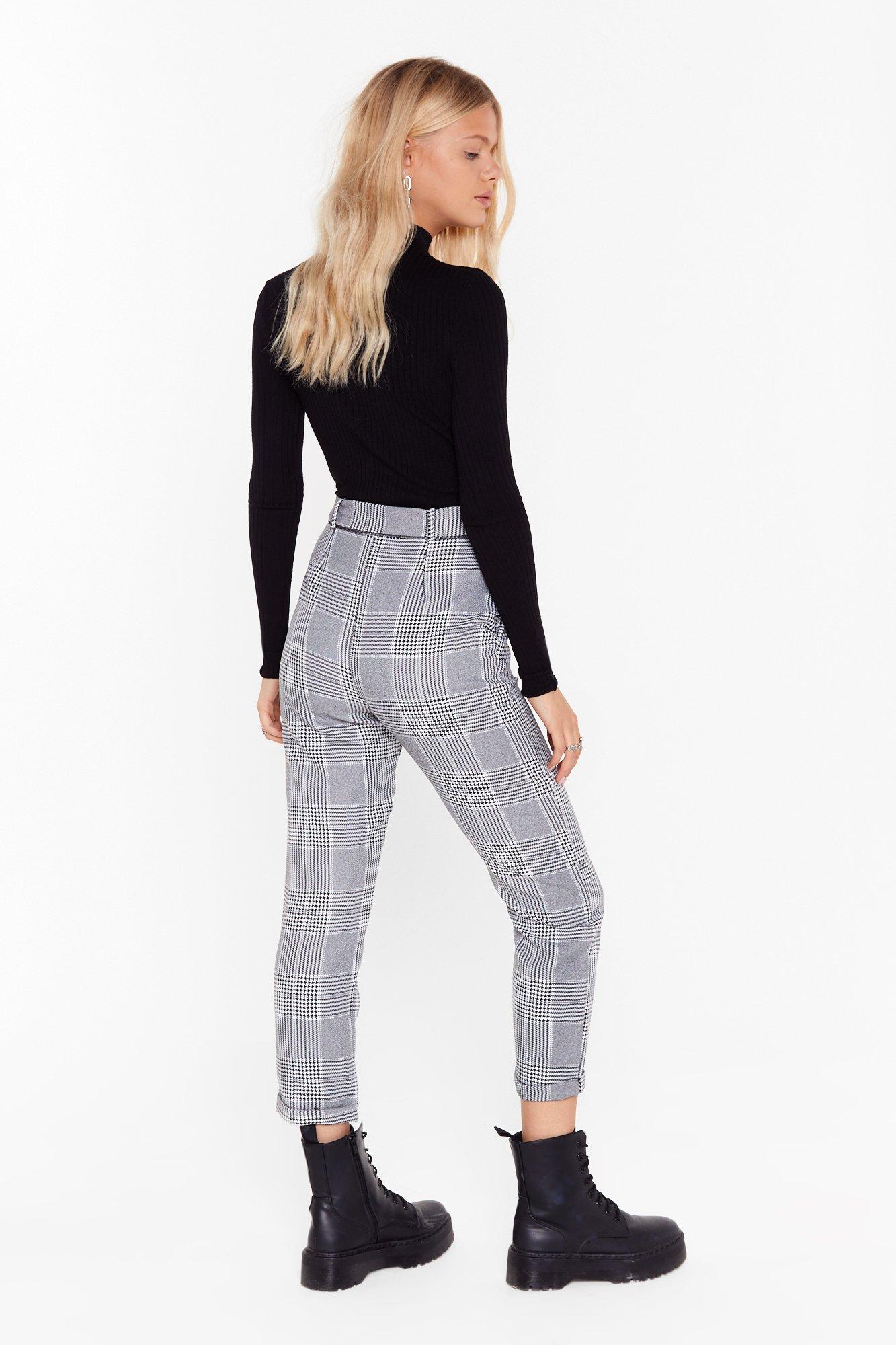 tartan high waisted pants