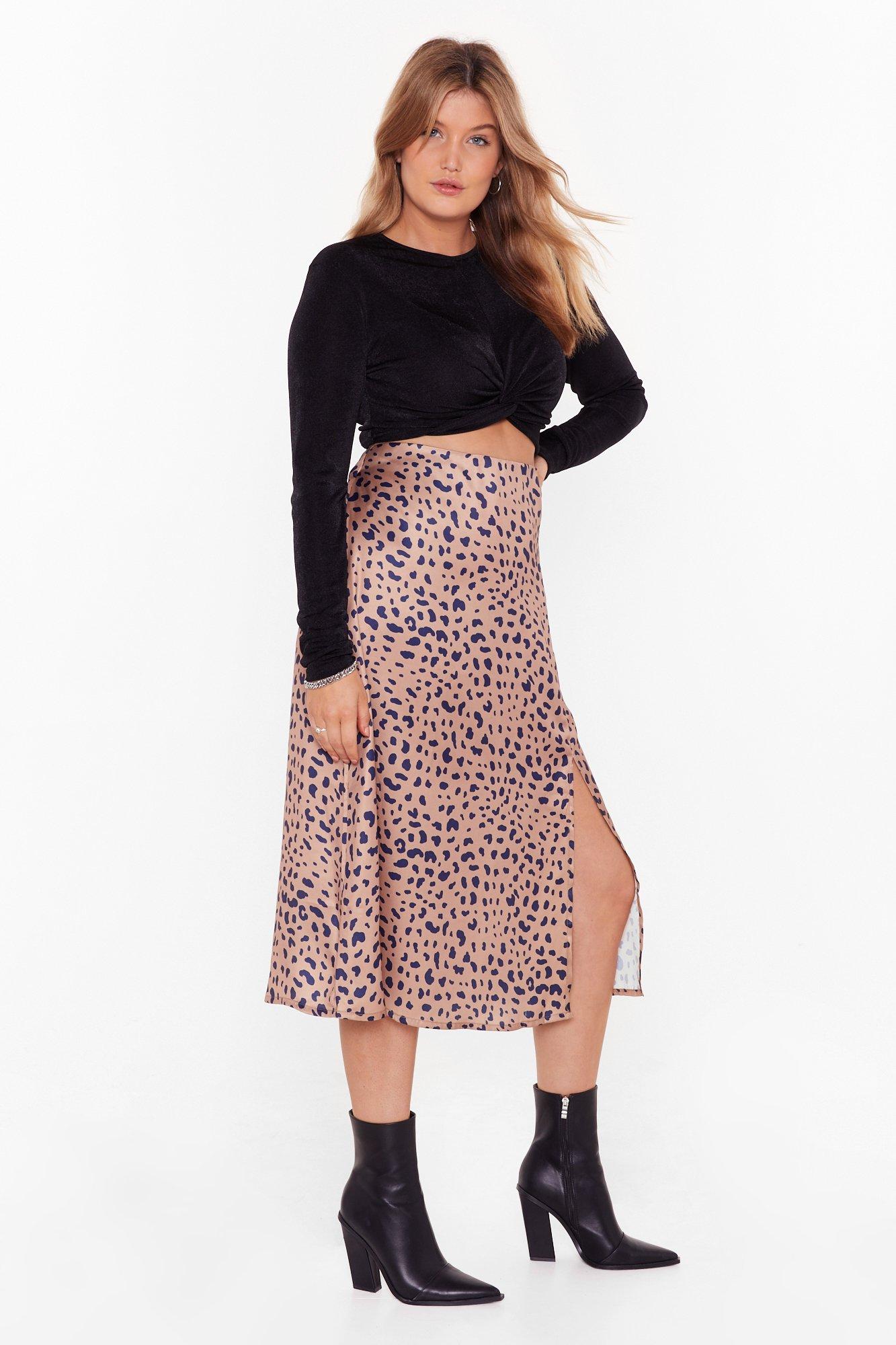 plus leopard print skirt