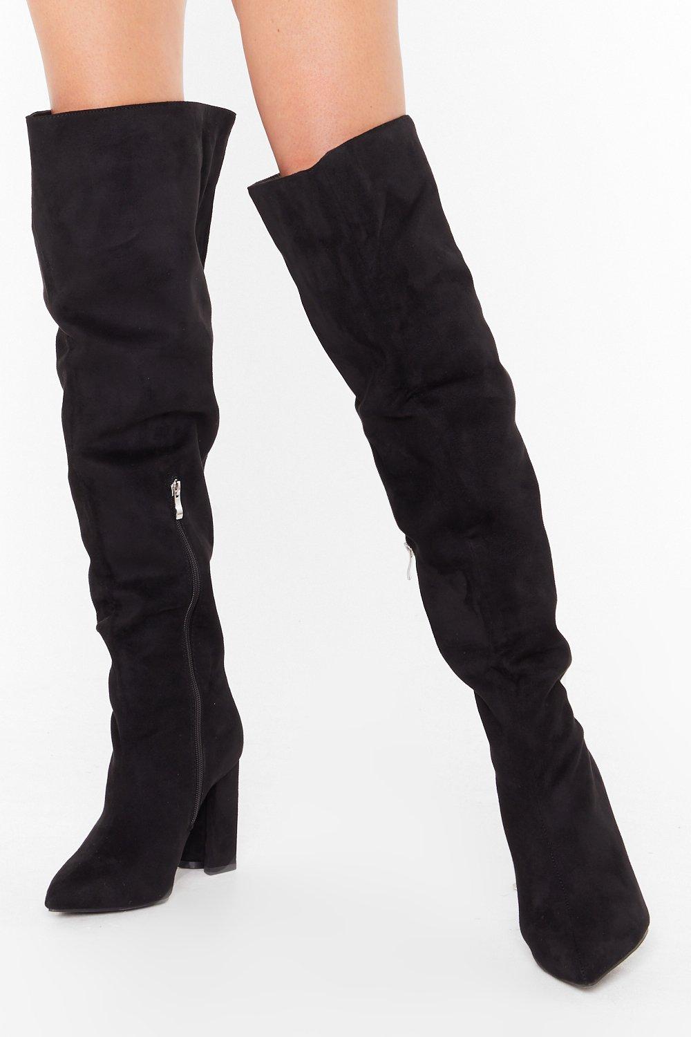 black suede boots wide fit