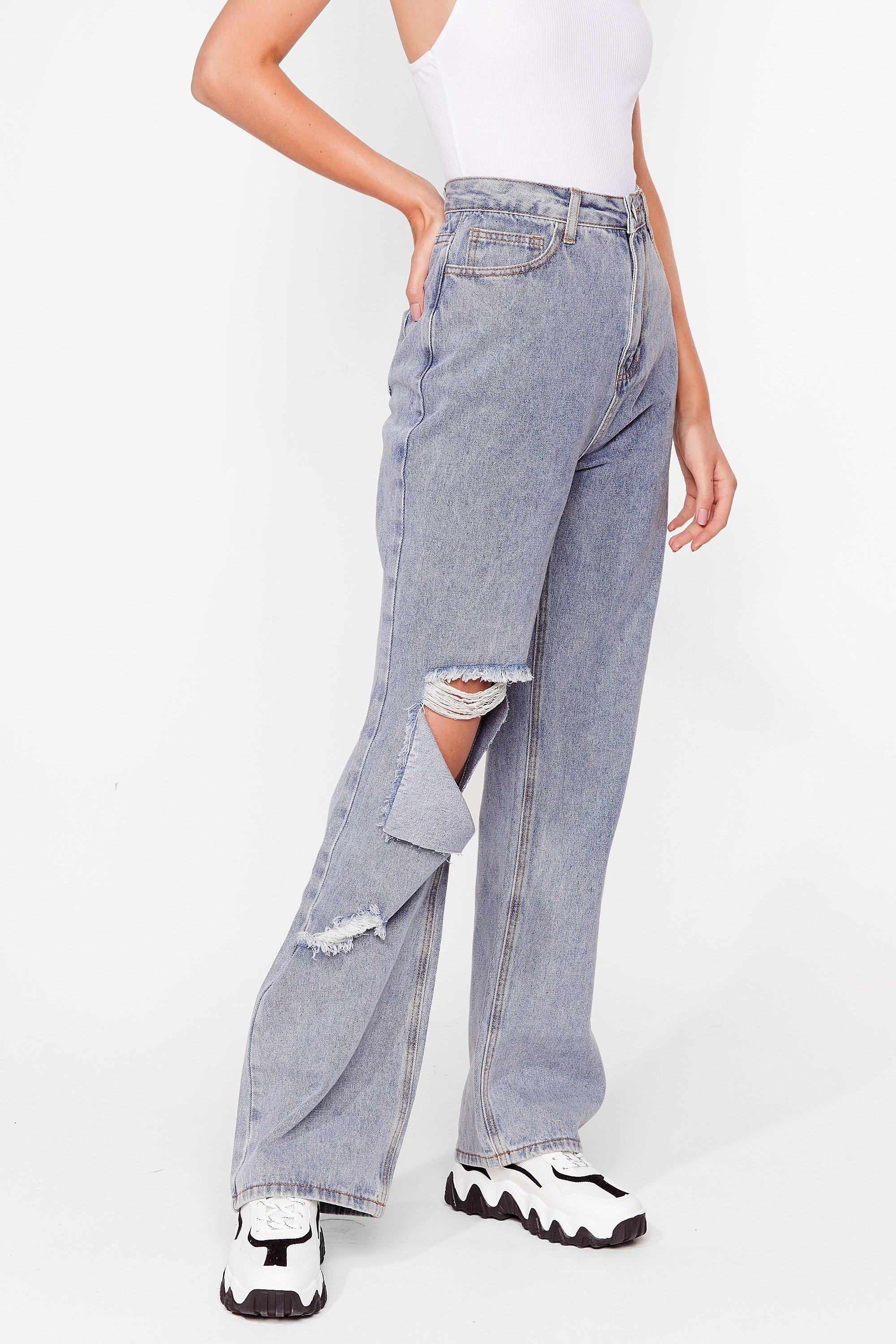 light denim wide leg jeans