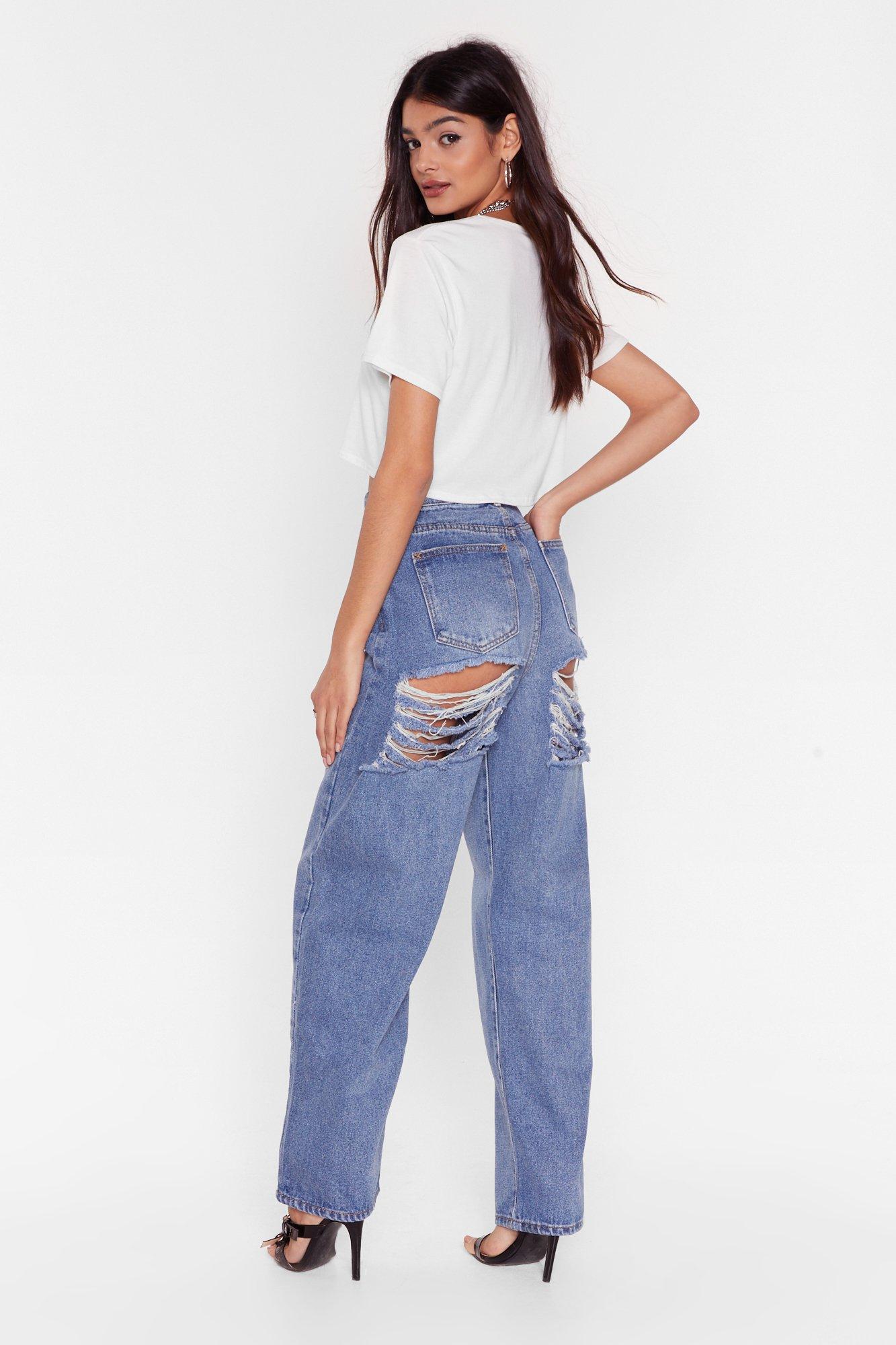 wide leg jeans distressed