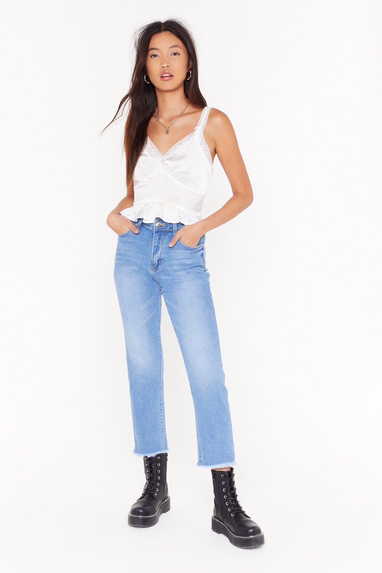 raw hem mom jeans