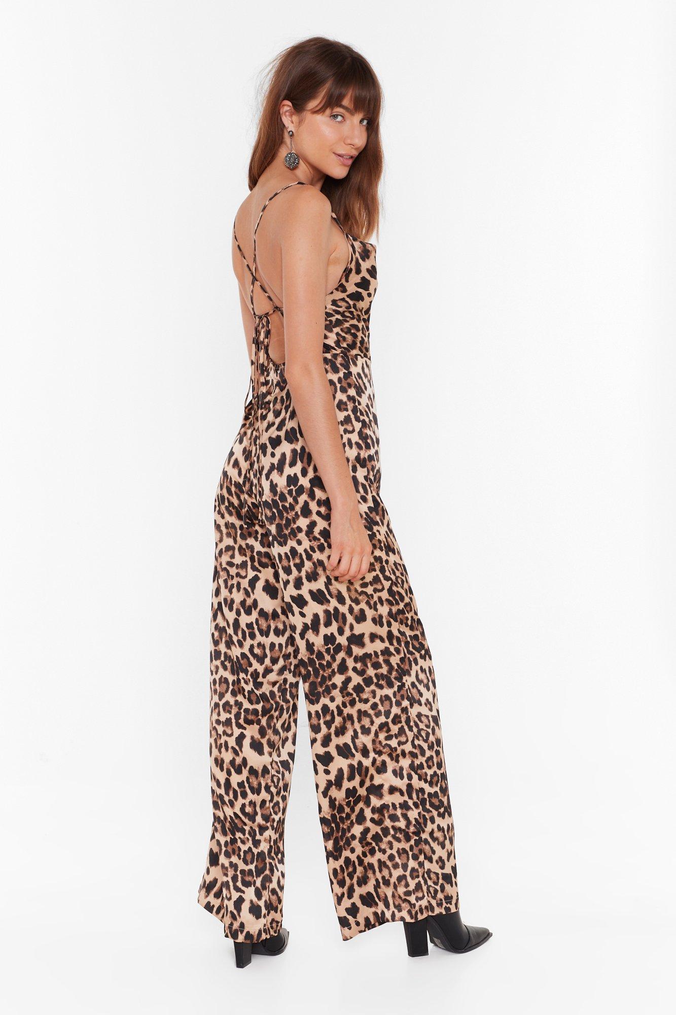 leopard wide leg jumpsuit