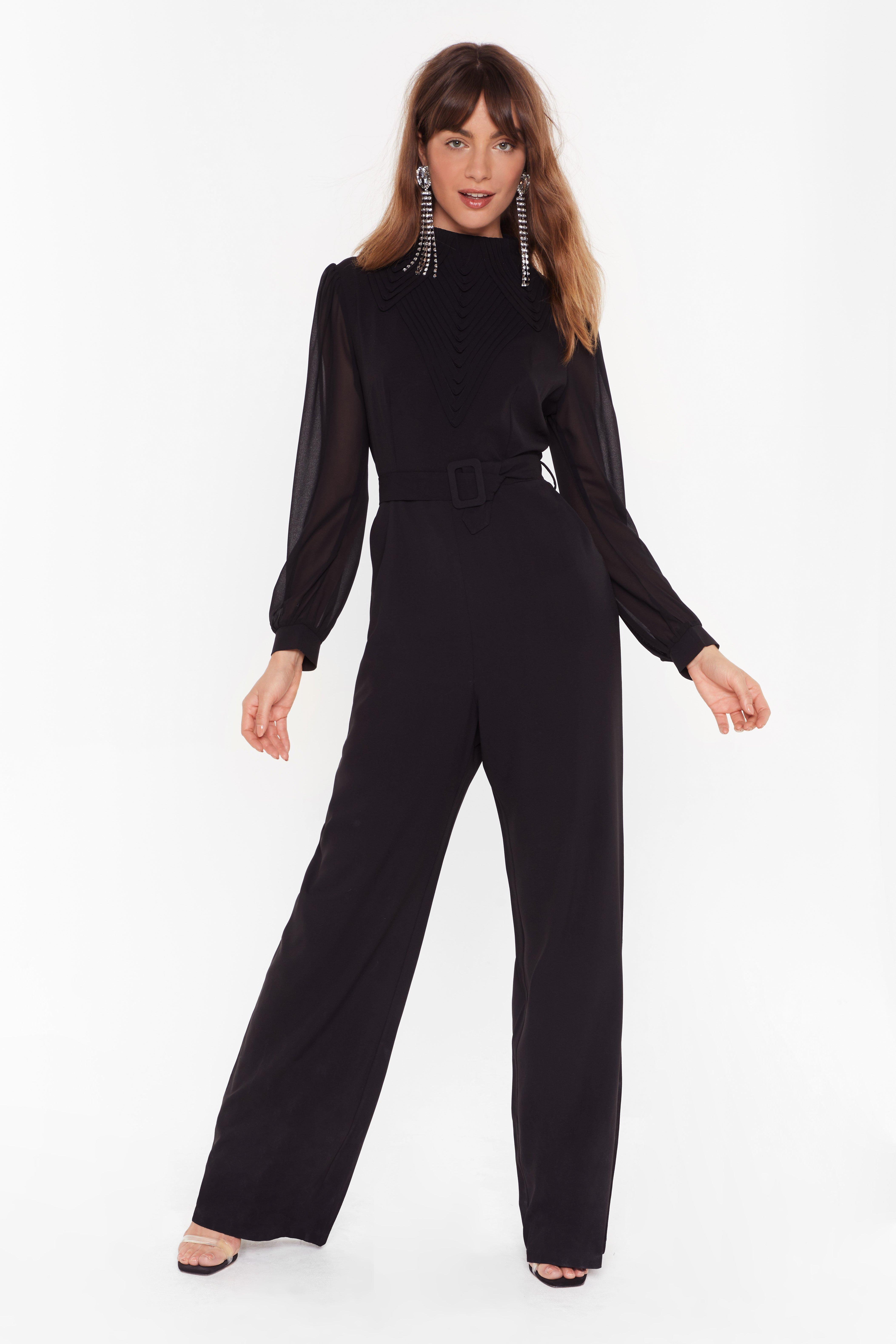 black high neck jumpsuit