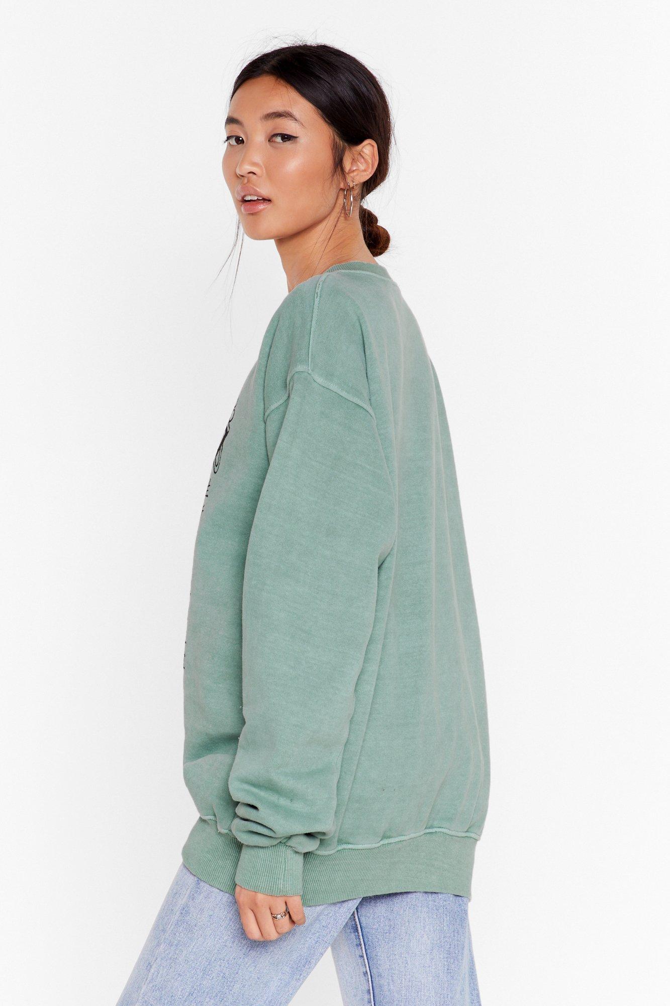 sage green sweatshirt