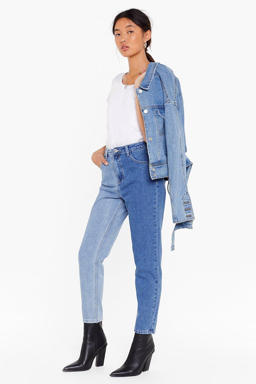 two colour denim jeans