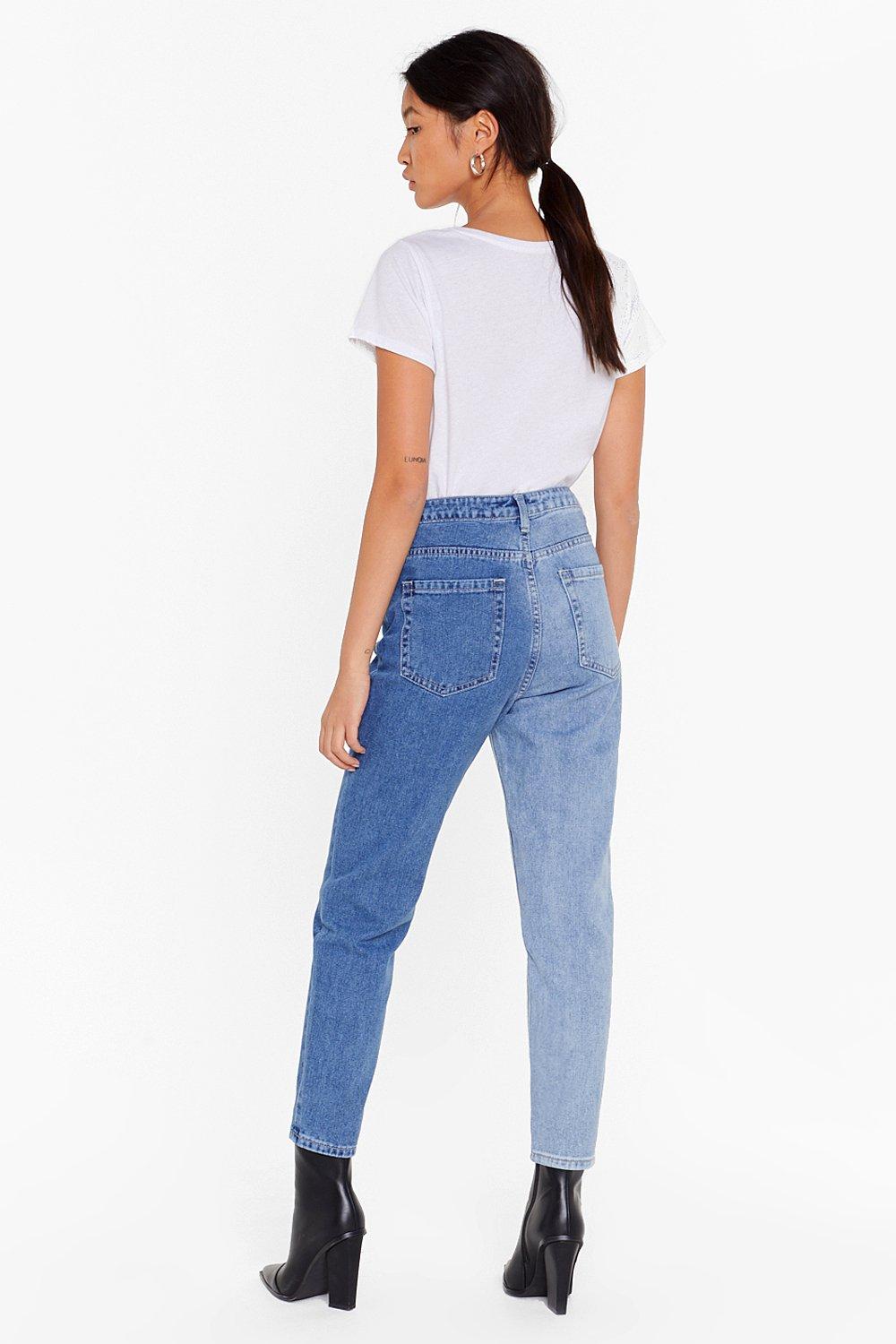 black and blue two tone jeans