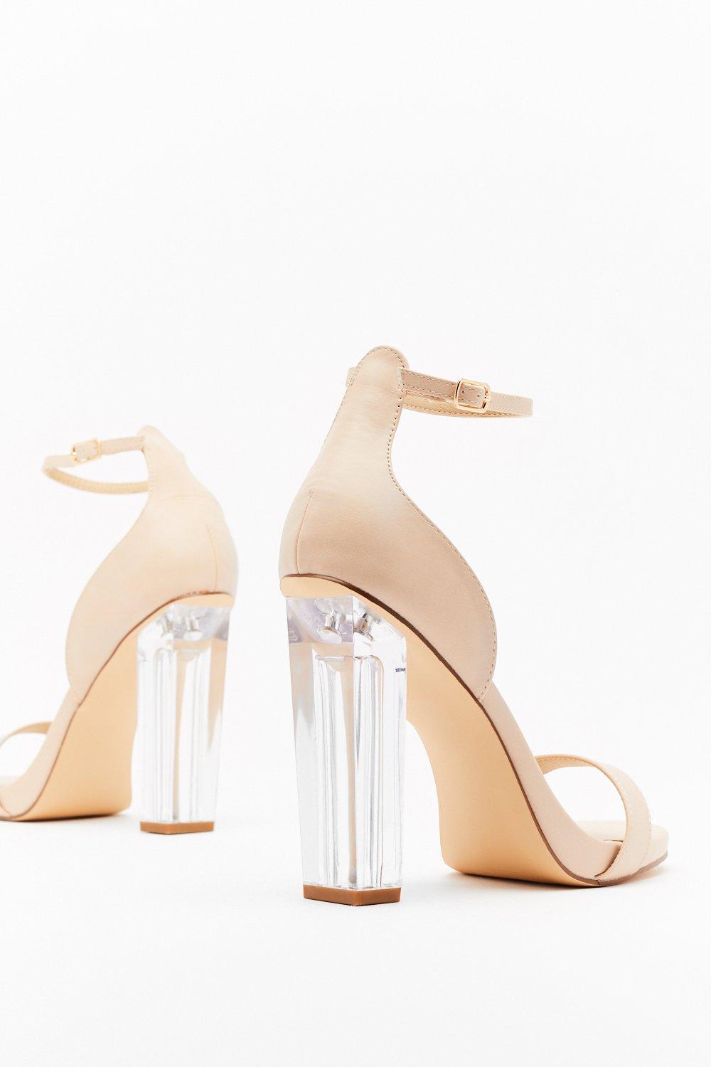 transparent heels wide fit