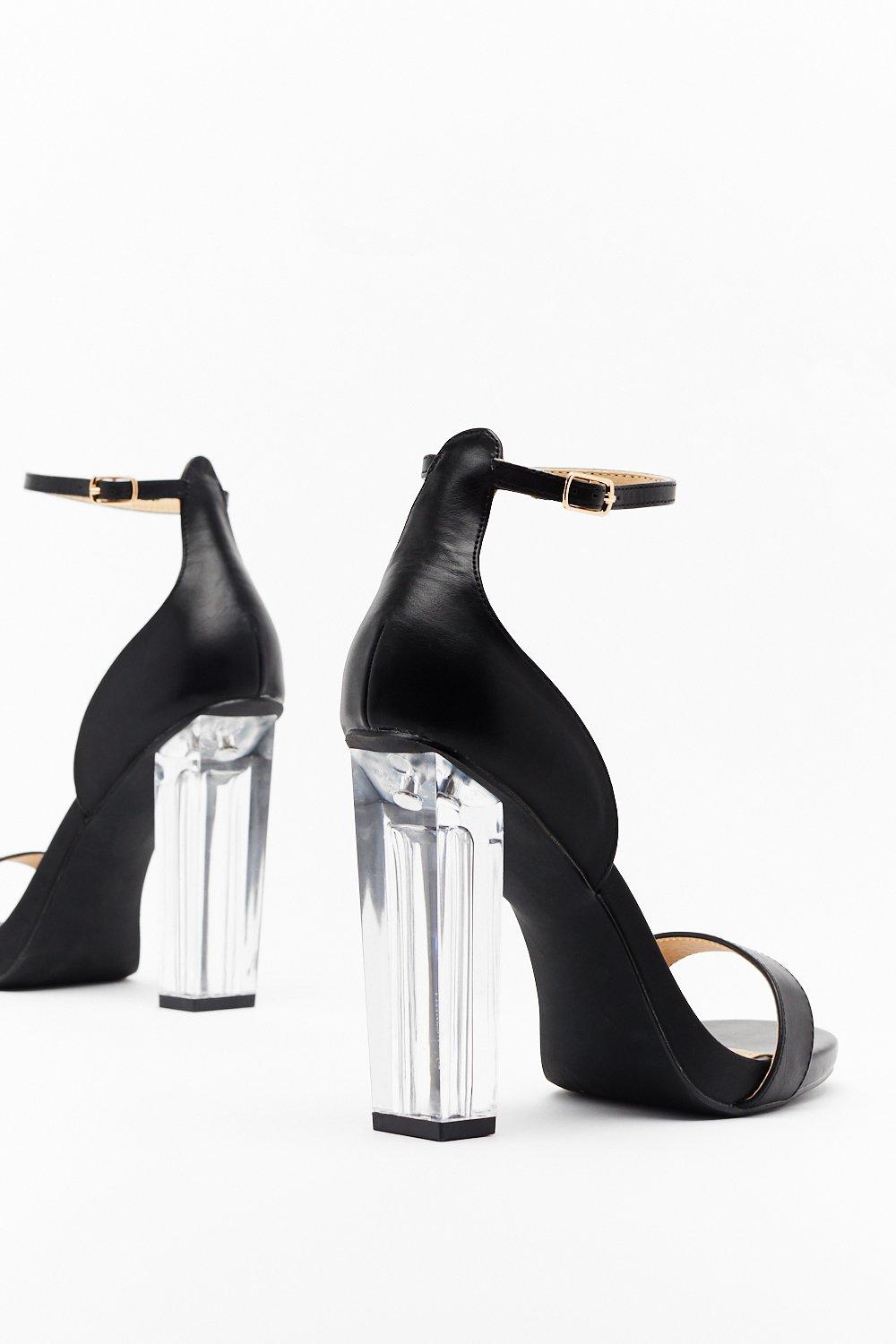 wide fit transparent heels