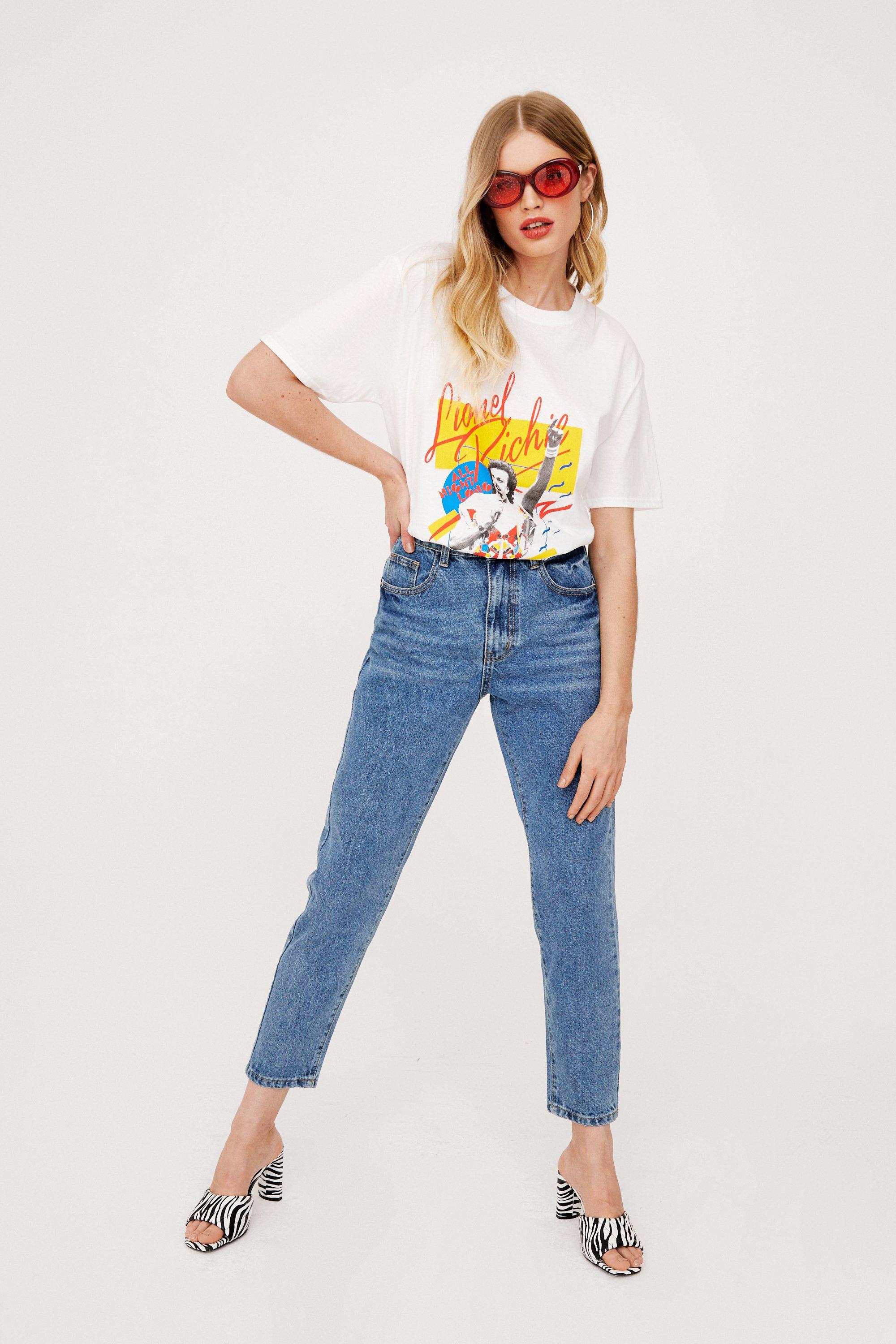 high waisted mom jeans dark blue