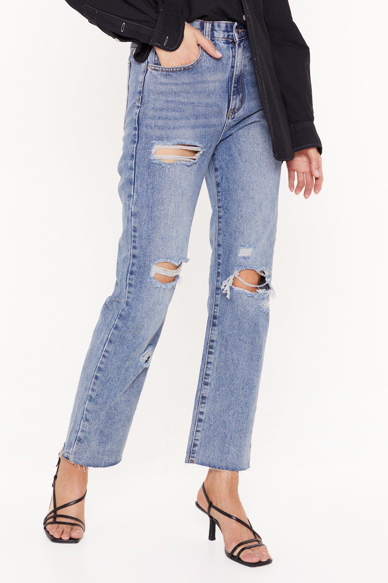 acid wash straight leg jeans