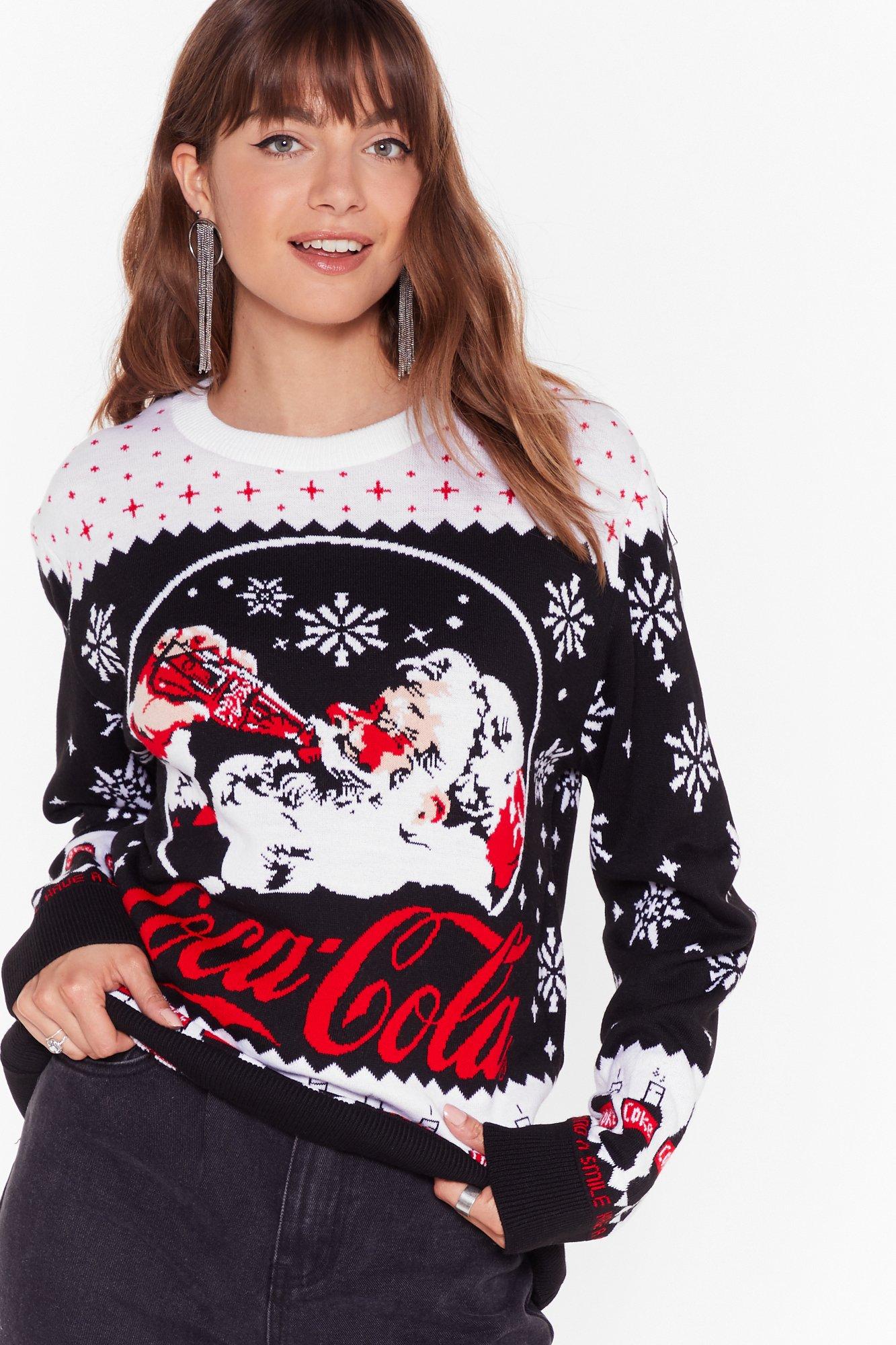 coca cola christmas jumper womens