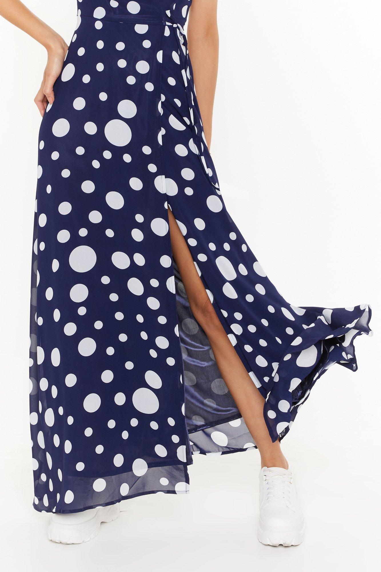 polka dot wrap maxi dress