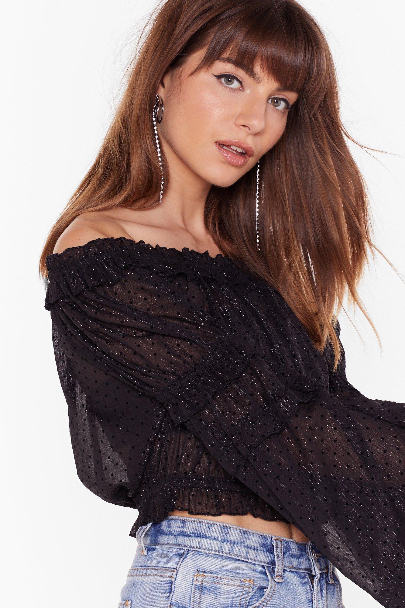 sparkle bardot top