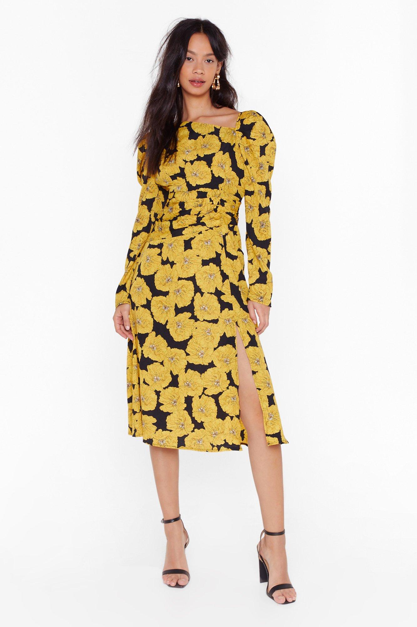 Time Grows By Floral Midi Dress Nasty Gal