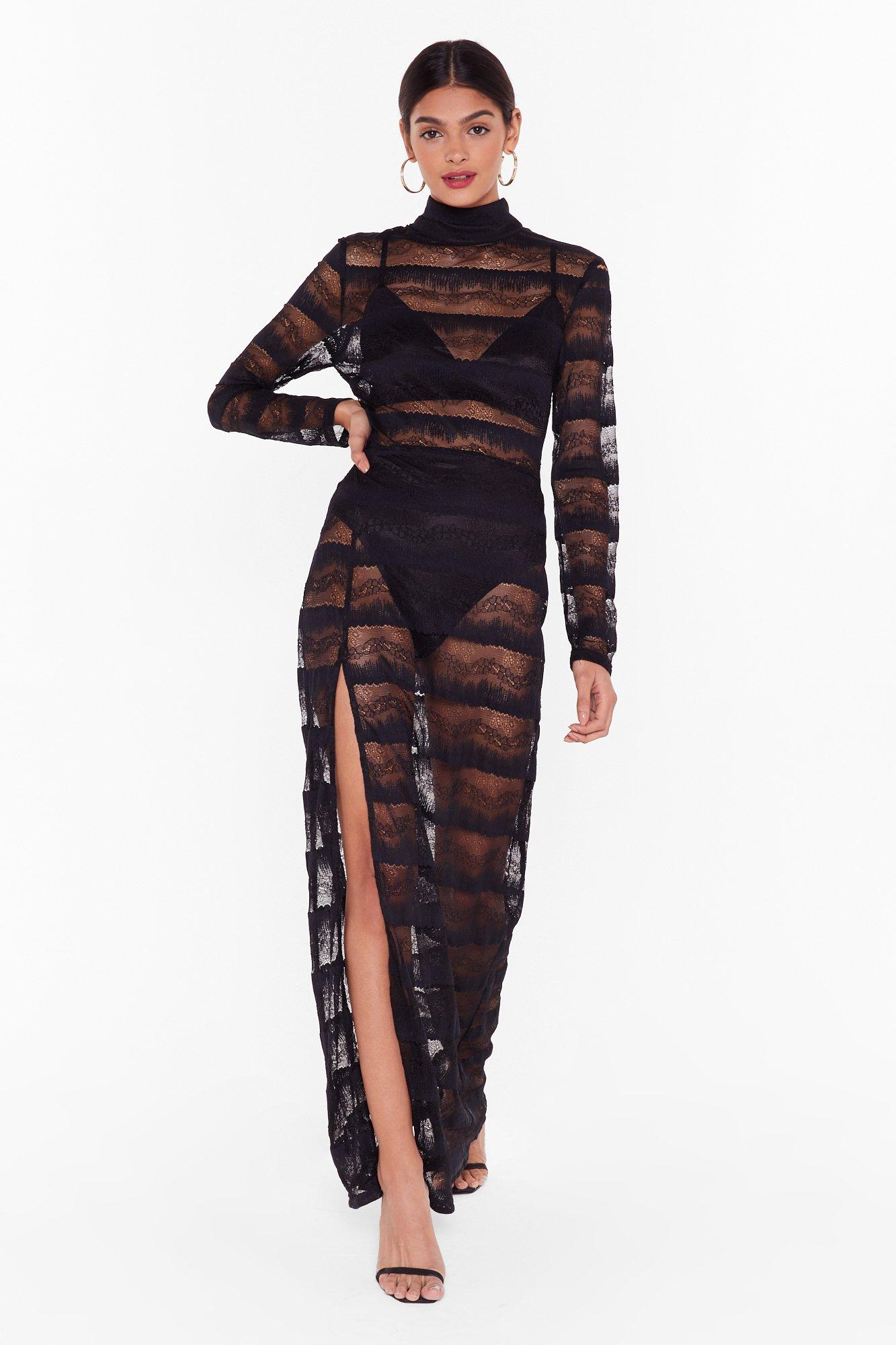 nasty gal black lace dress