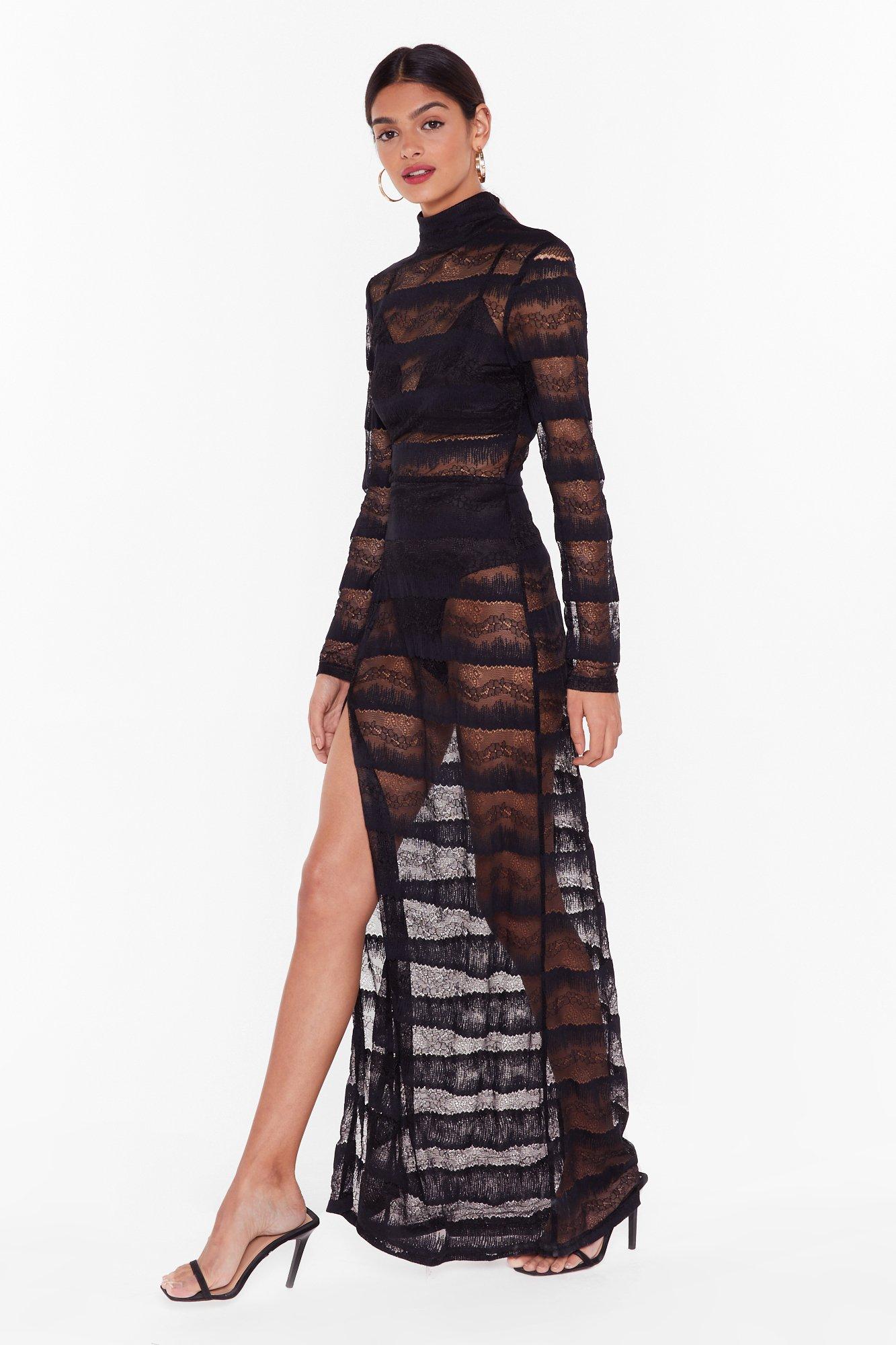 nasty gal black lace dress