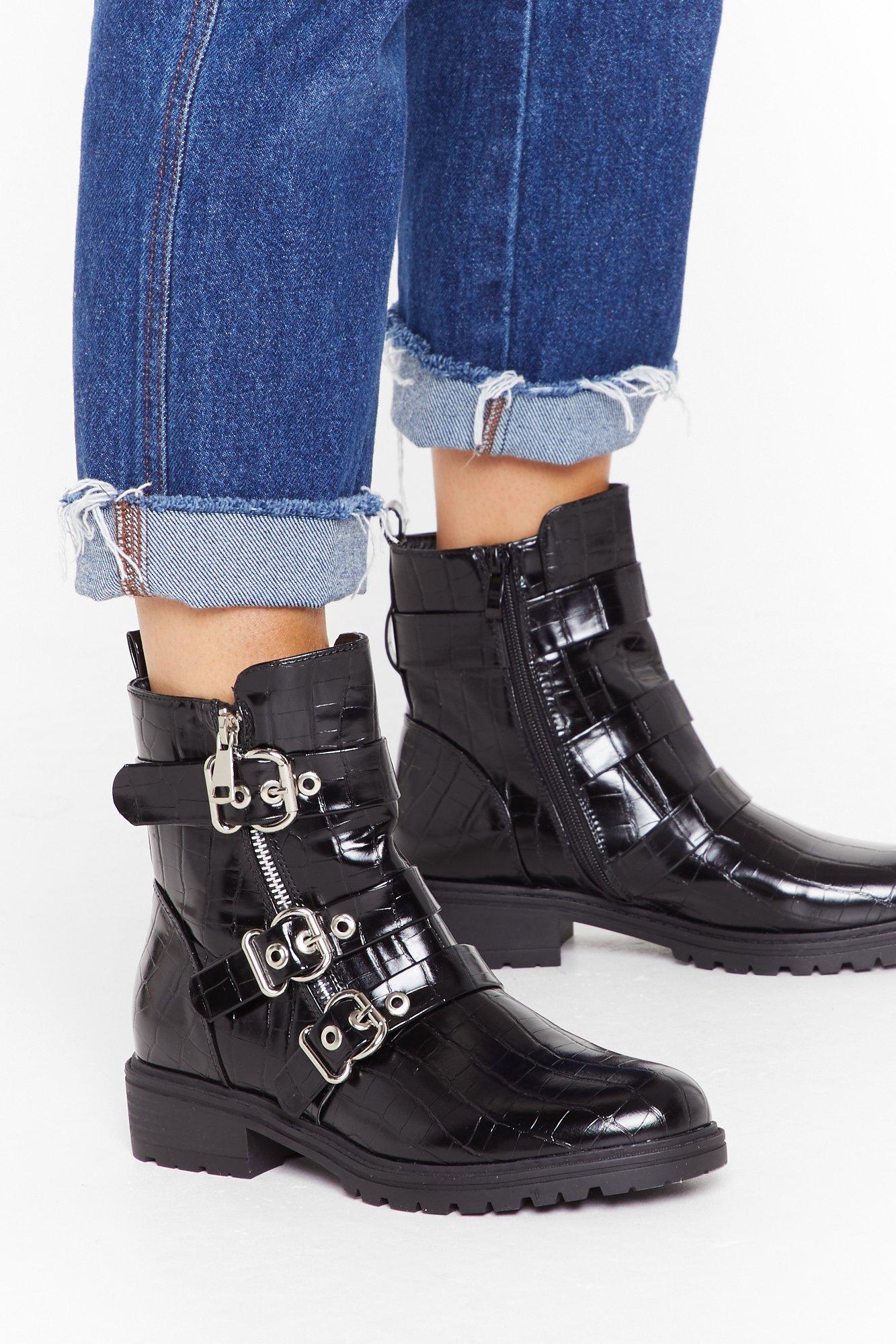 biker boots nasty gal