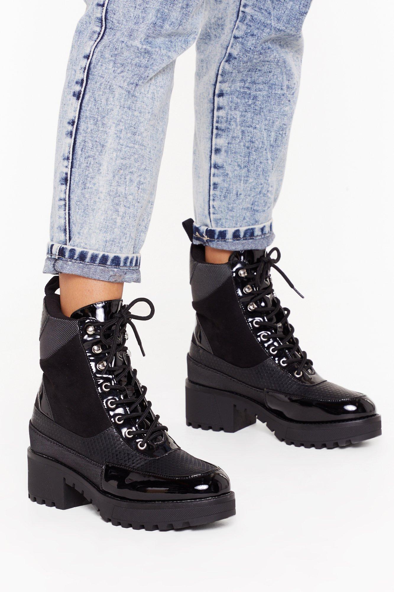 heeled hiker boot