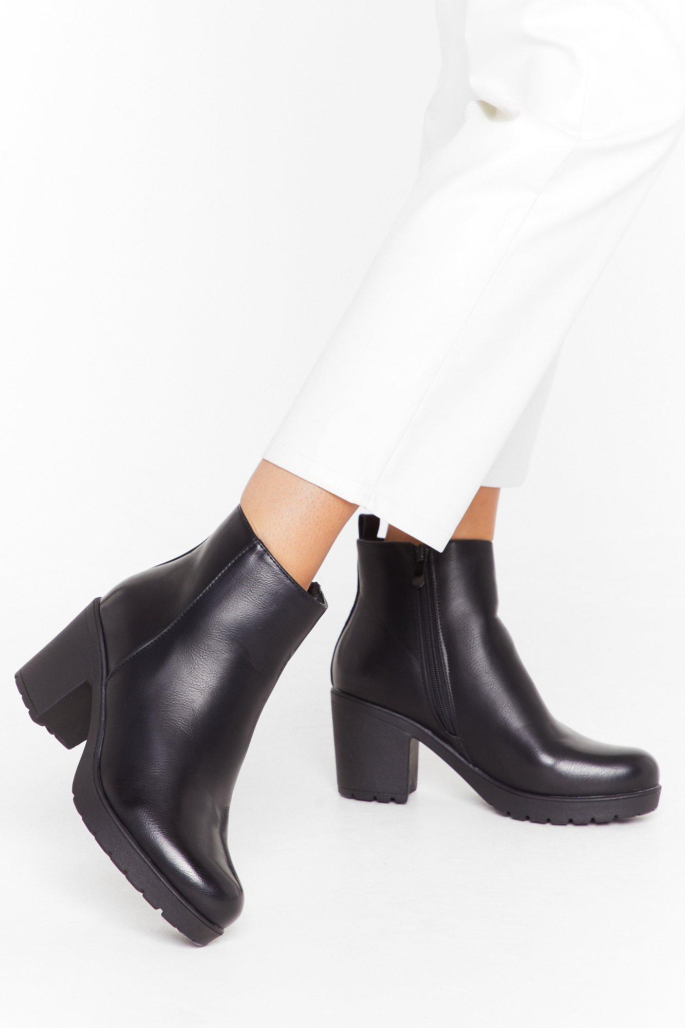 black block heel boots