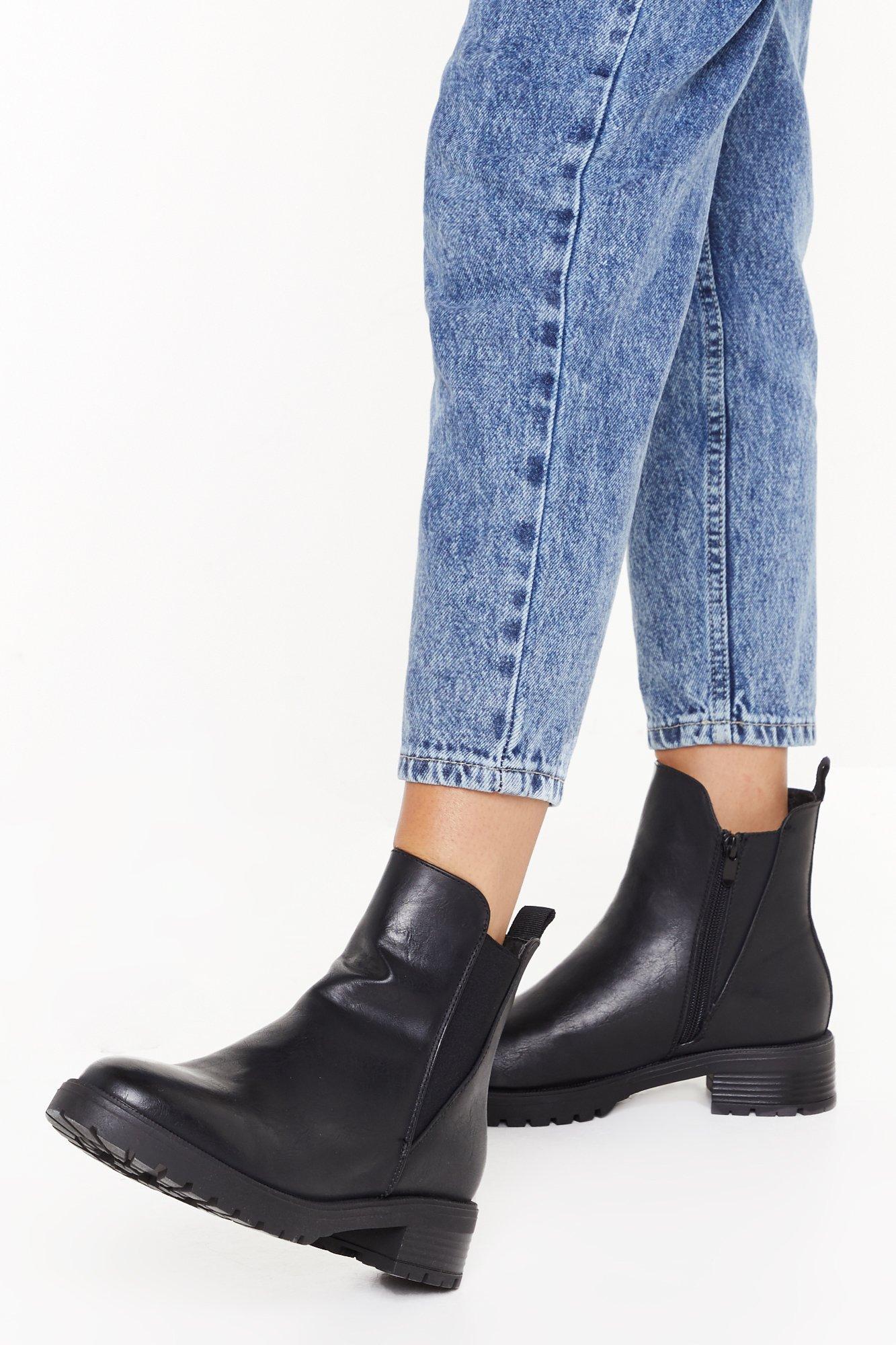 pu chelsea boots