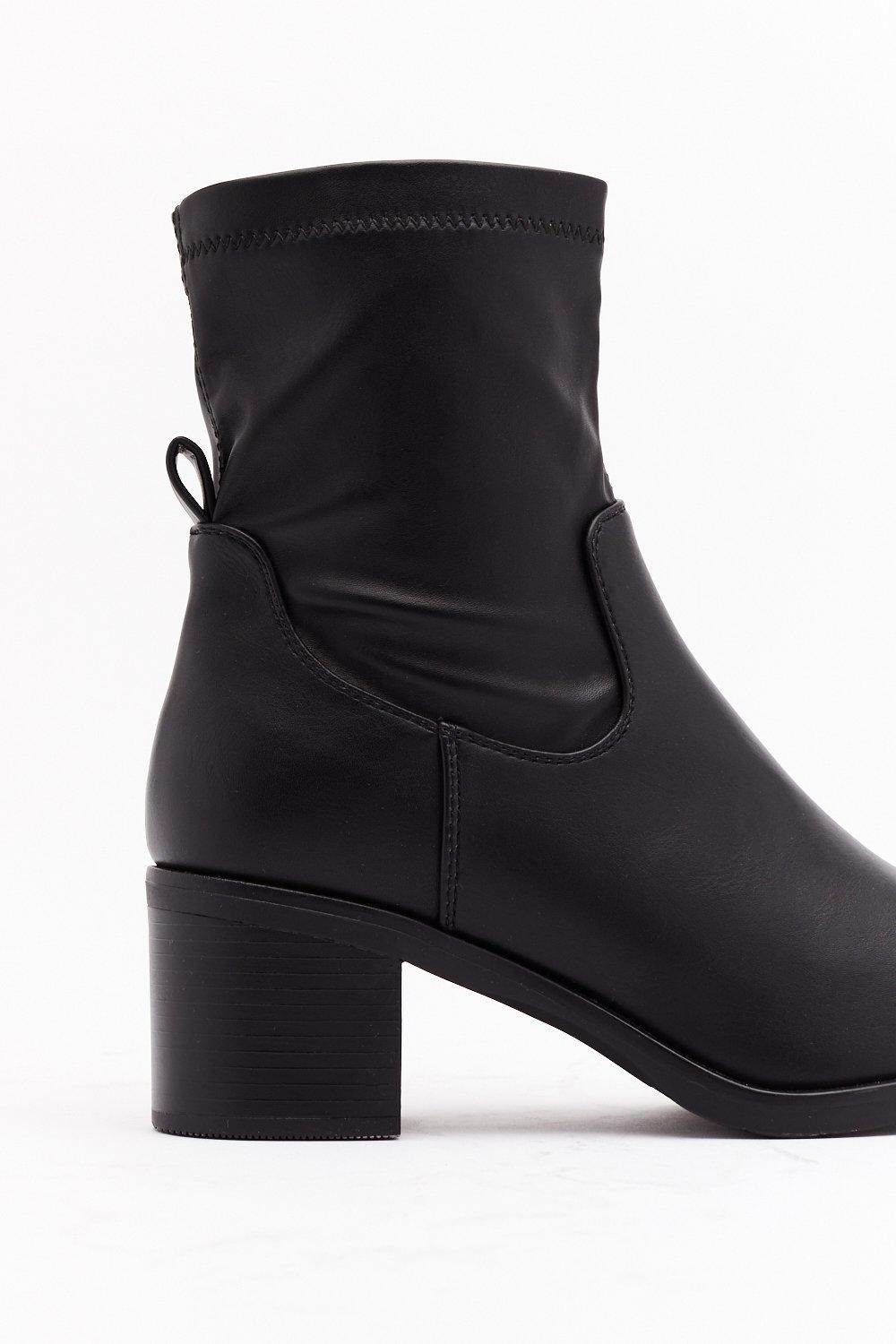 bottine chaussette cuir