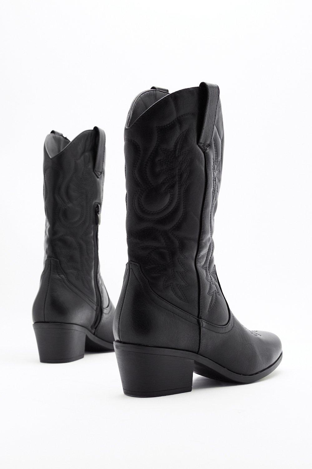 vegan leather cowboy boots