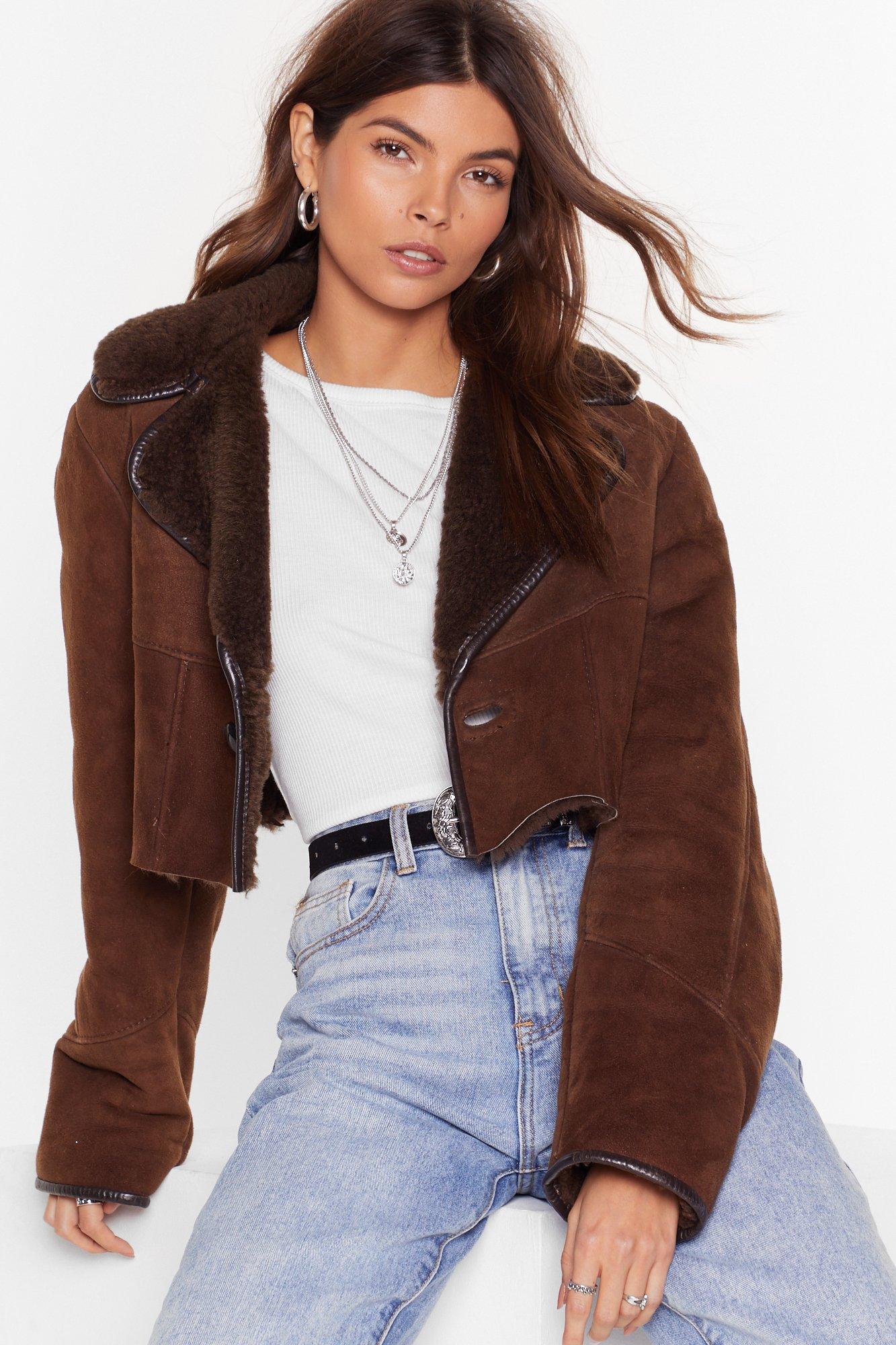 Nasty Gal Vintage Suede For Loving You Cropped Jacket Nasty Gal