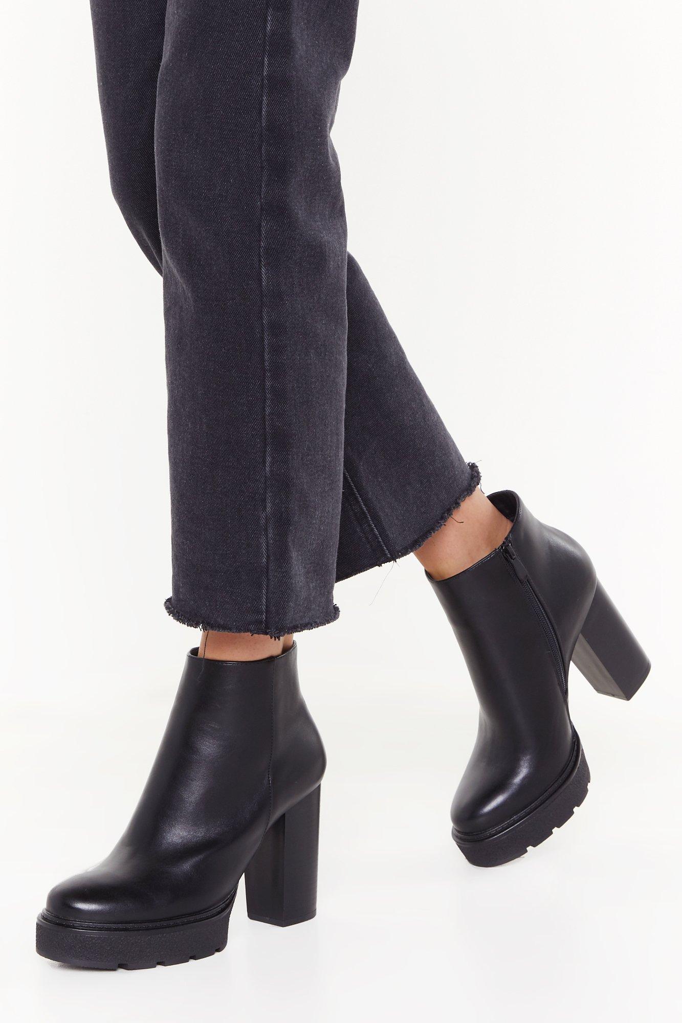 leather platform boots