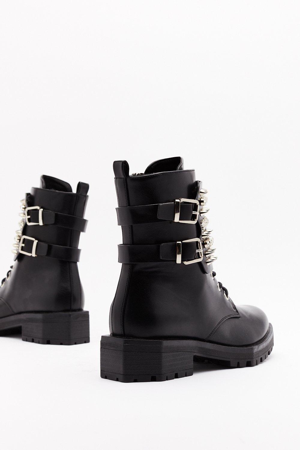 diamante biker boots