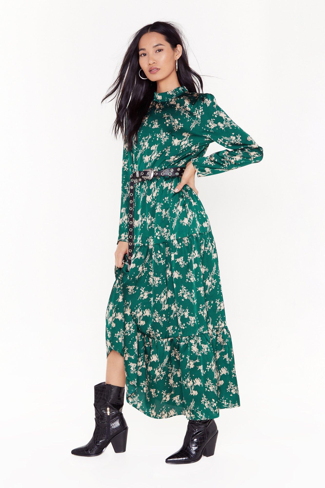 next green floral dress