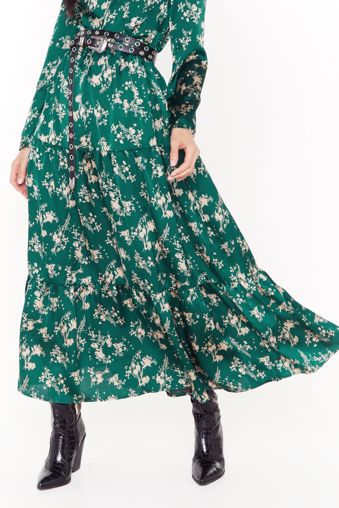 green floral maxi