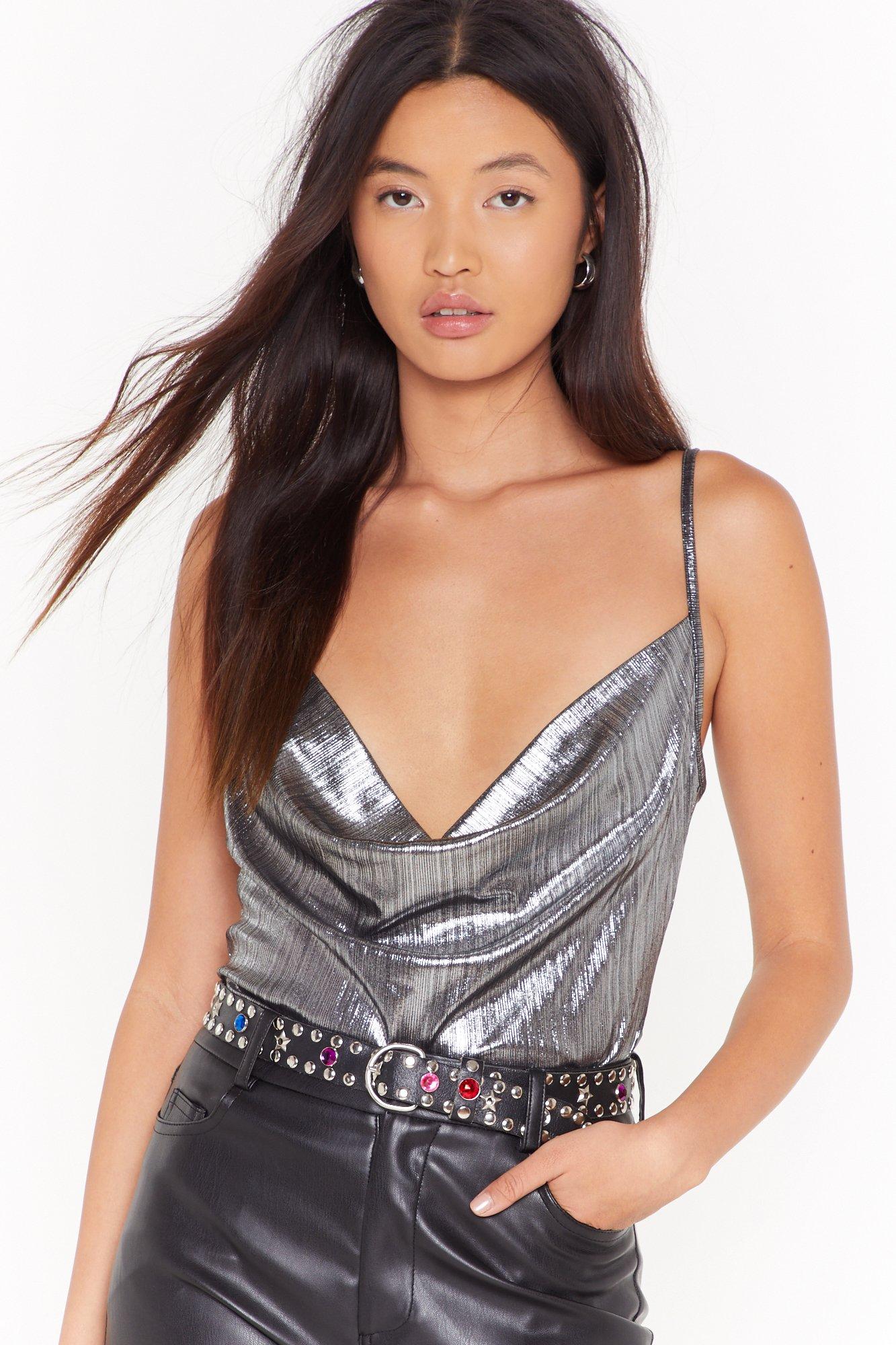 metallic bodysuit