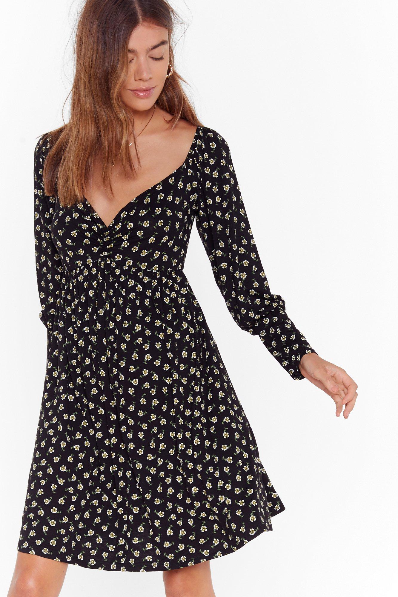 ditsy floral smock dress