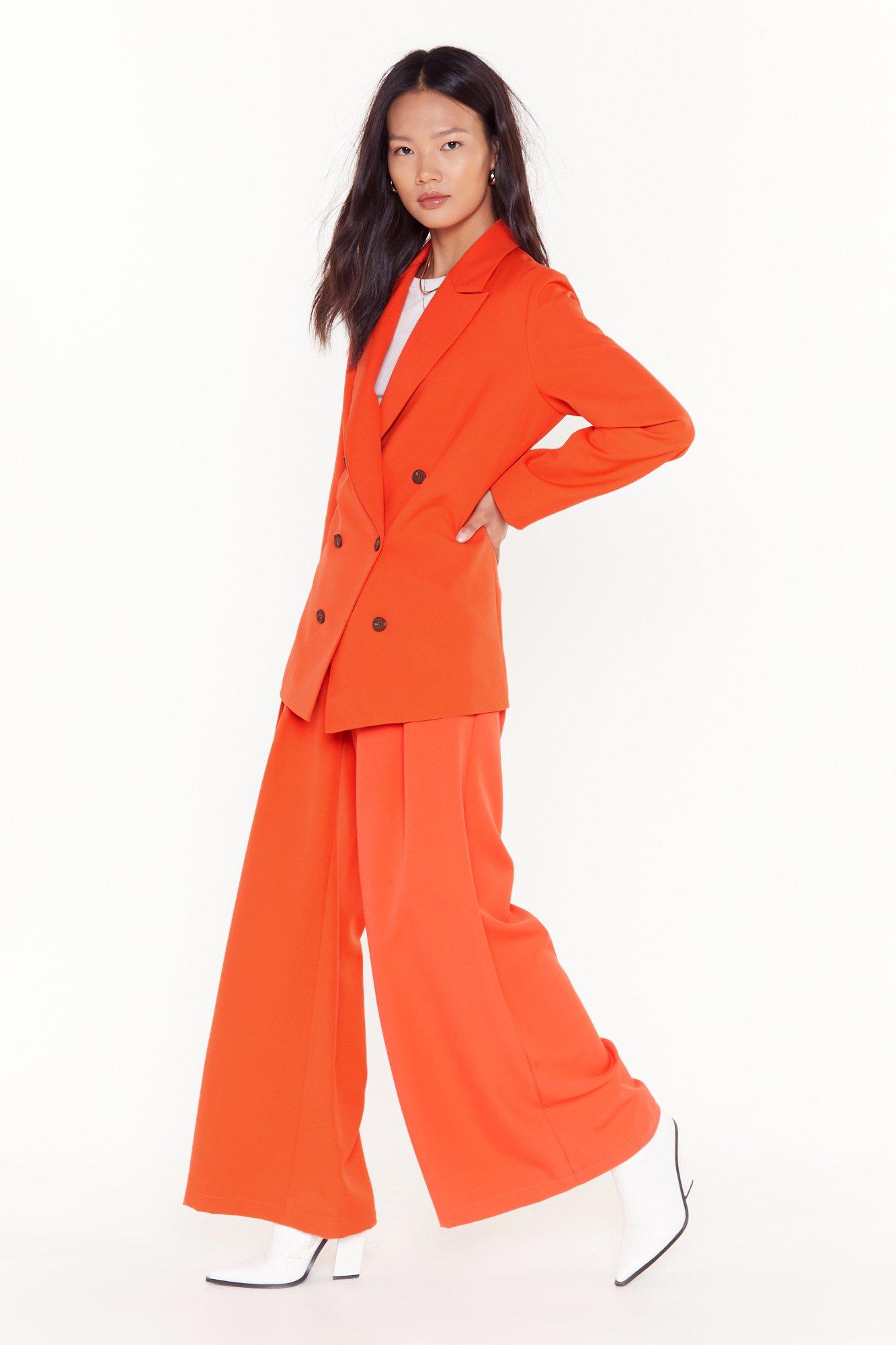 orange longline blazer