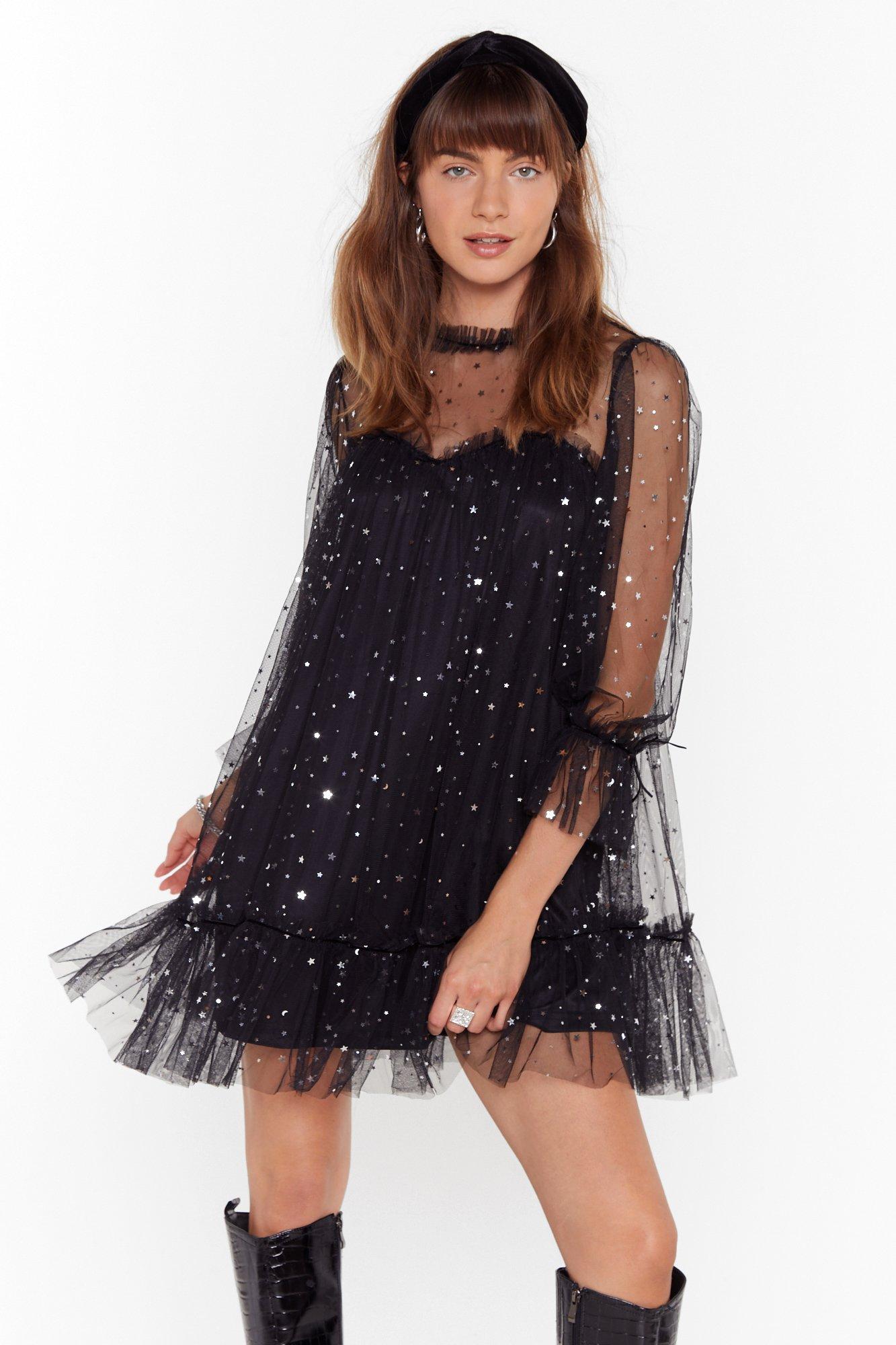 black mesh star dress