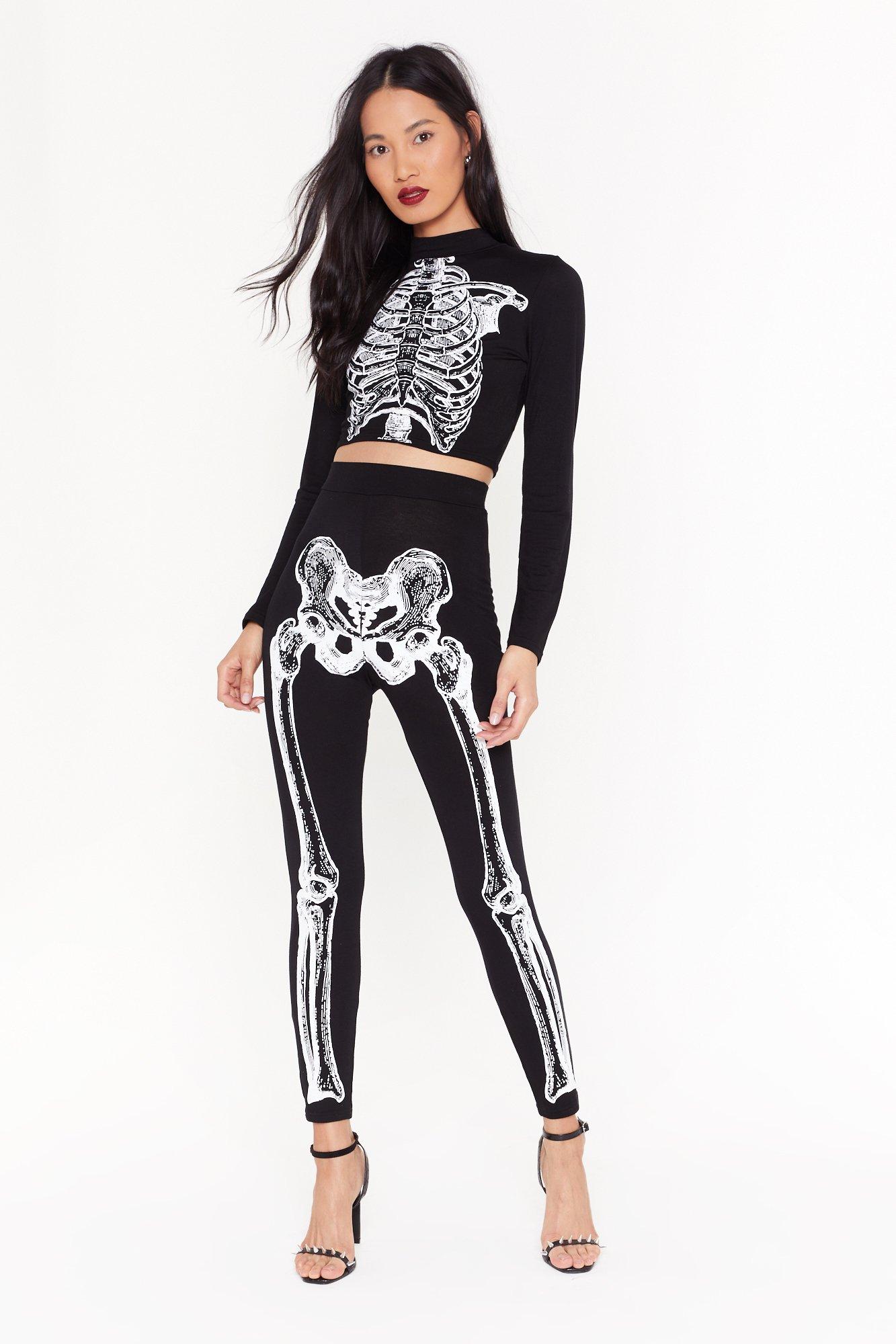 skeleton leggings and shirt