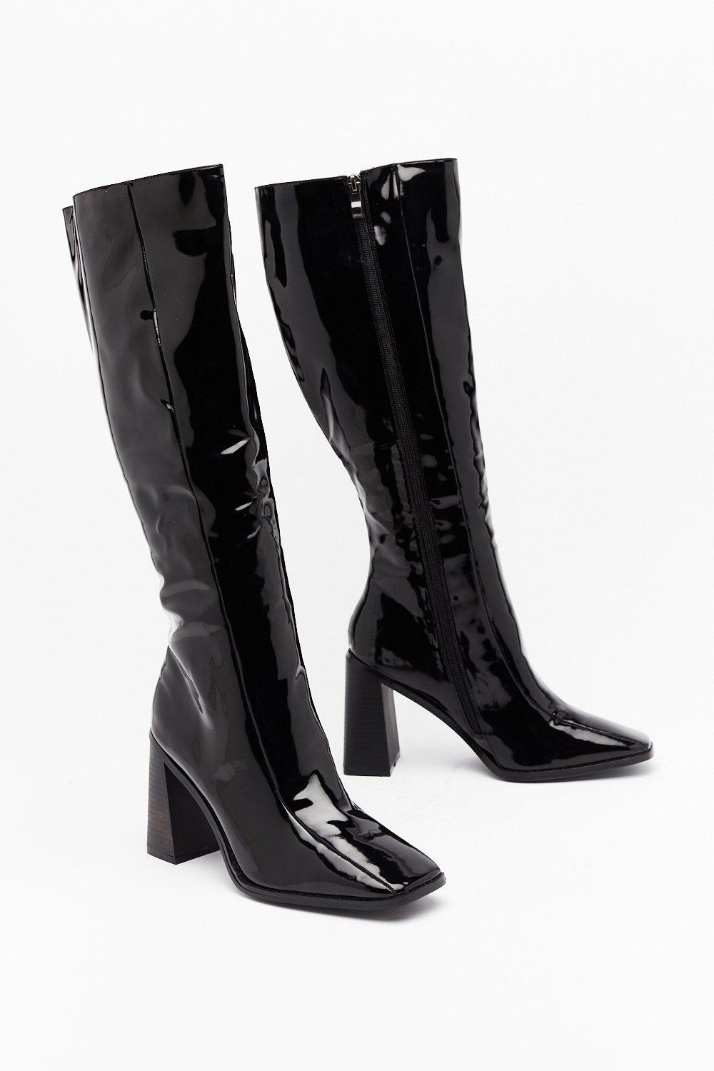 Flare for Dramatics Patent Knee High 