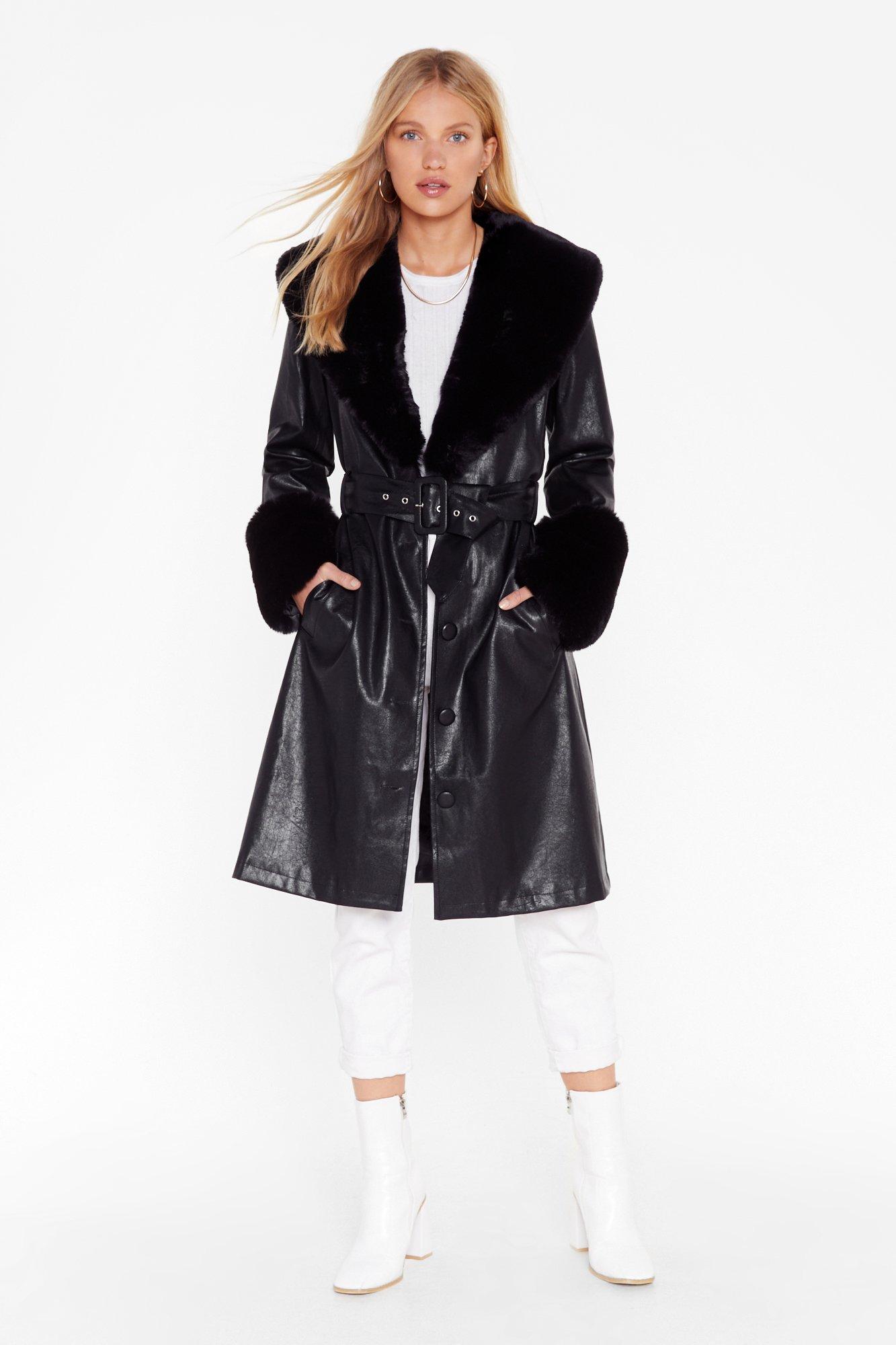 black fur coat collar