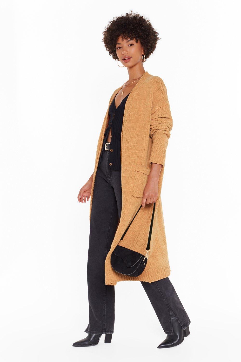 maxi cardigan camel