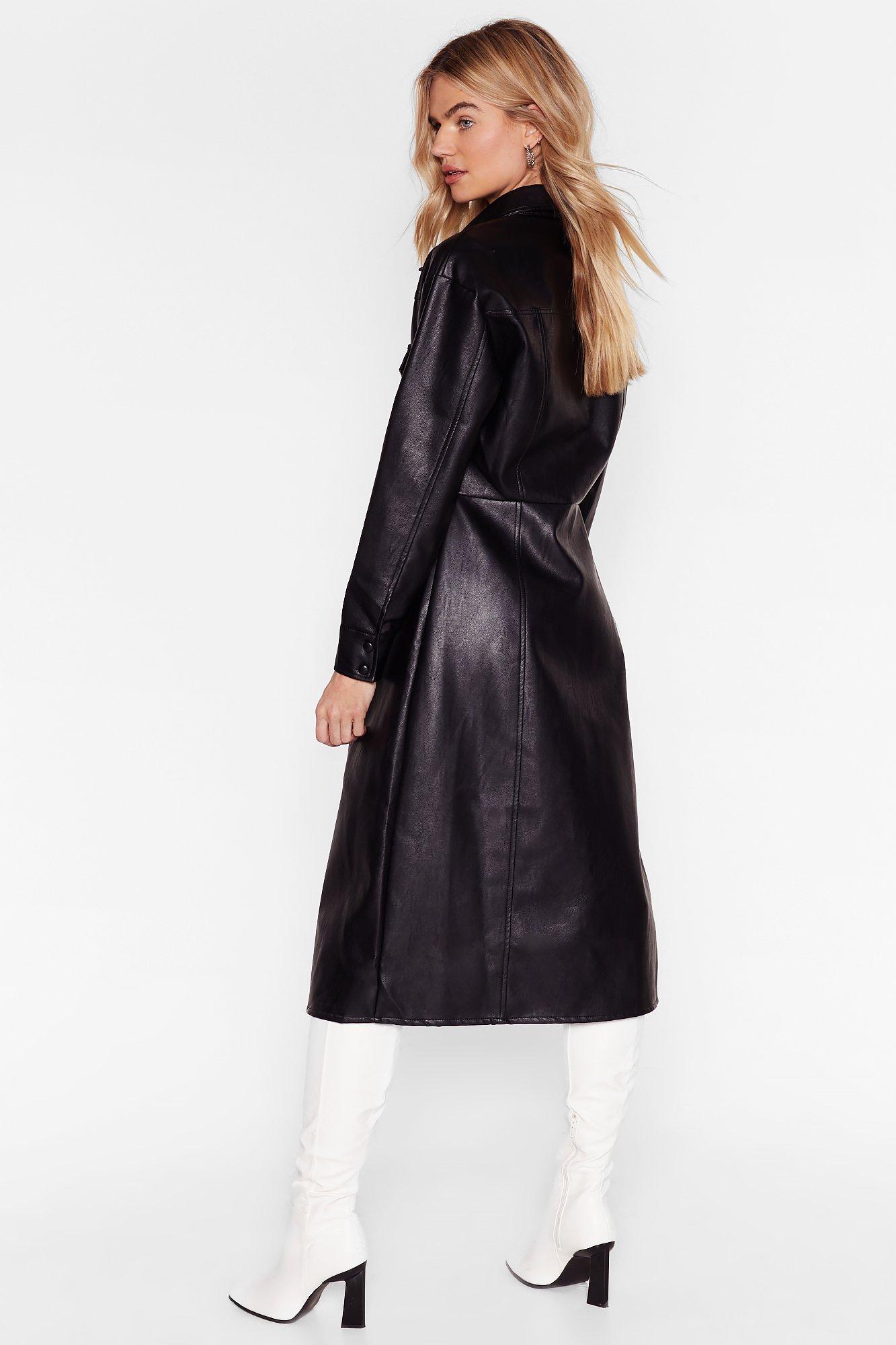 leather midi dress uk