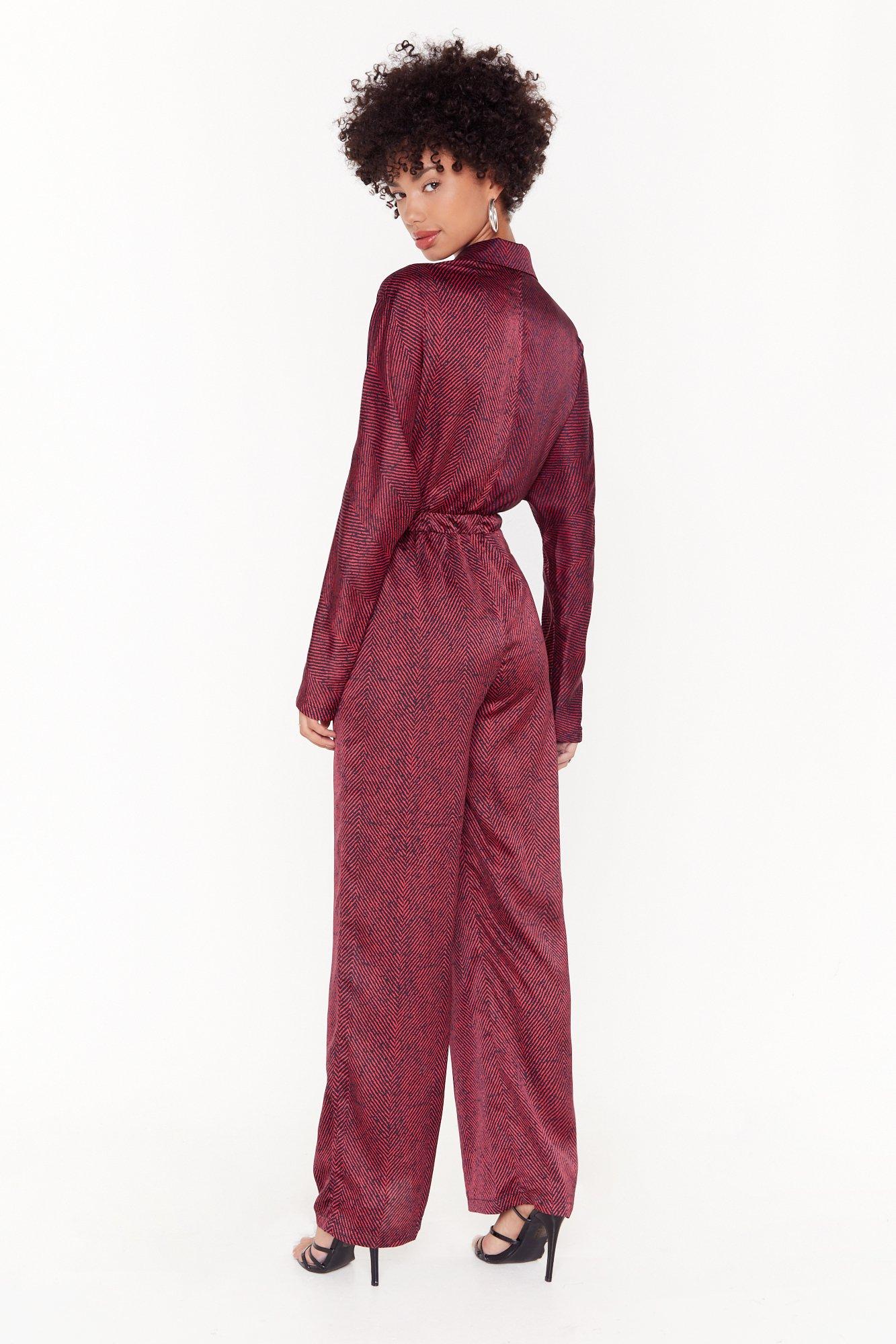 red batwing jumpsuit