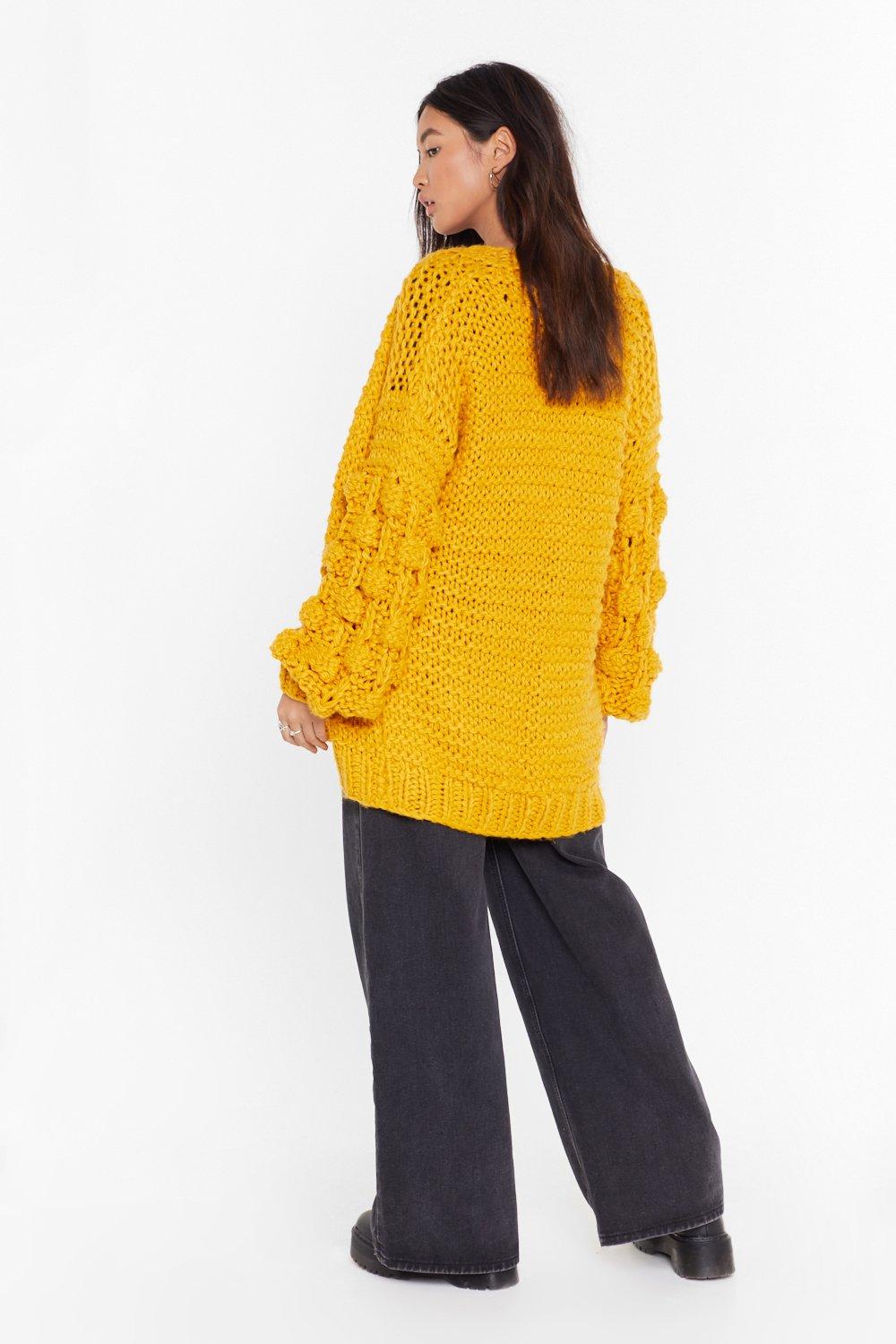 nasty gal yellow cardigan