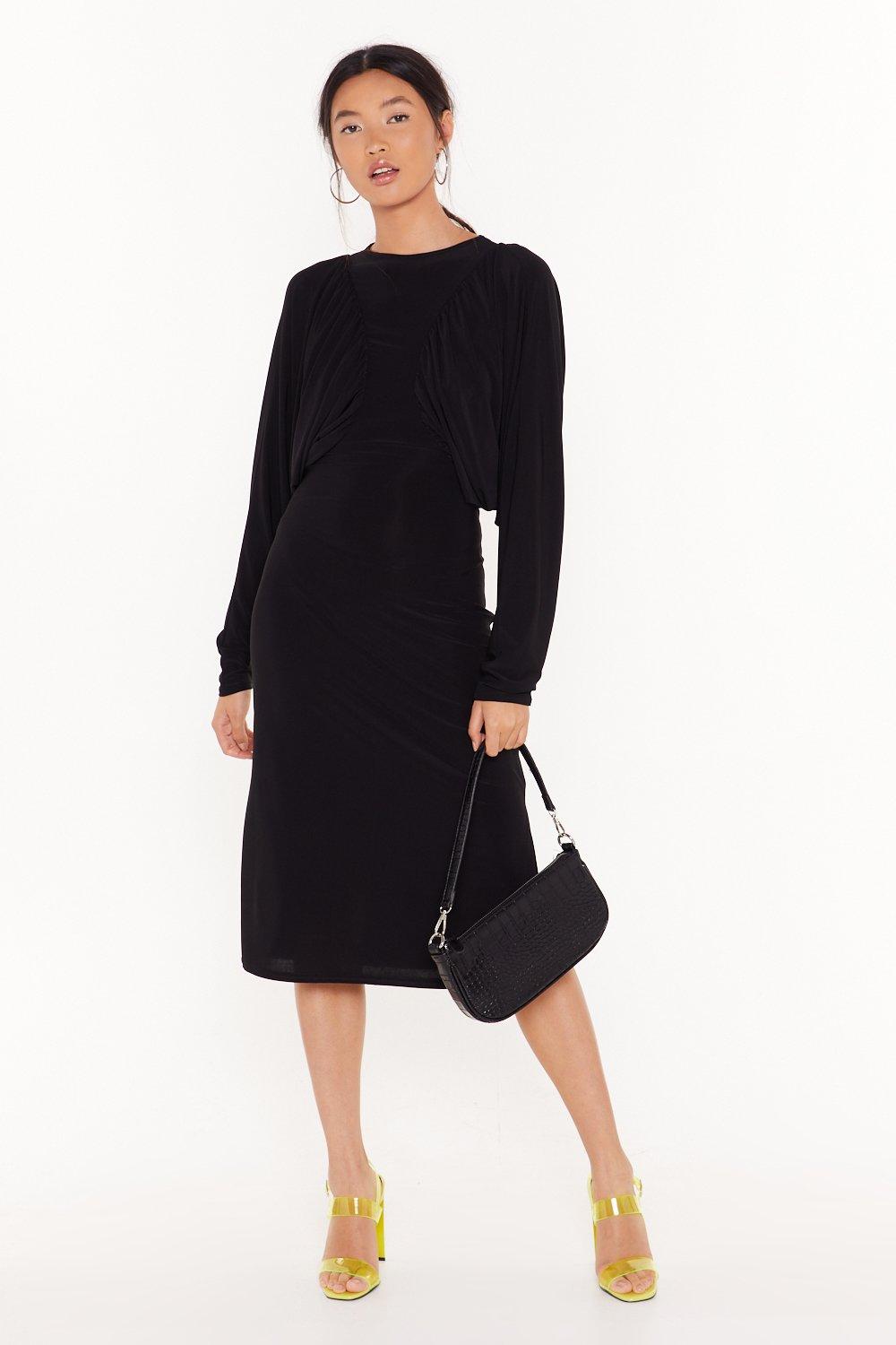 midi batwing dress