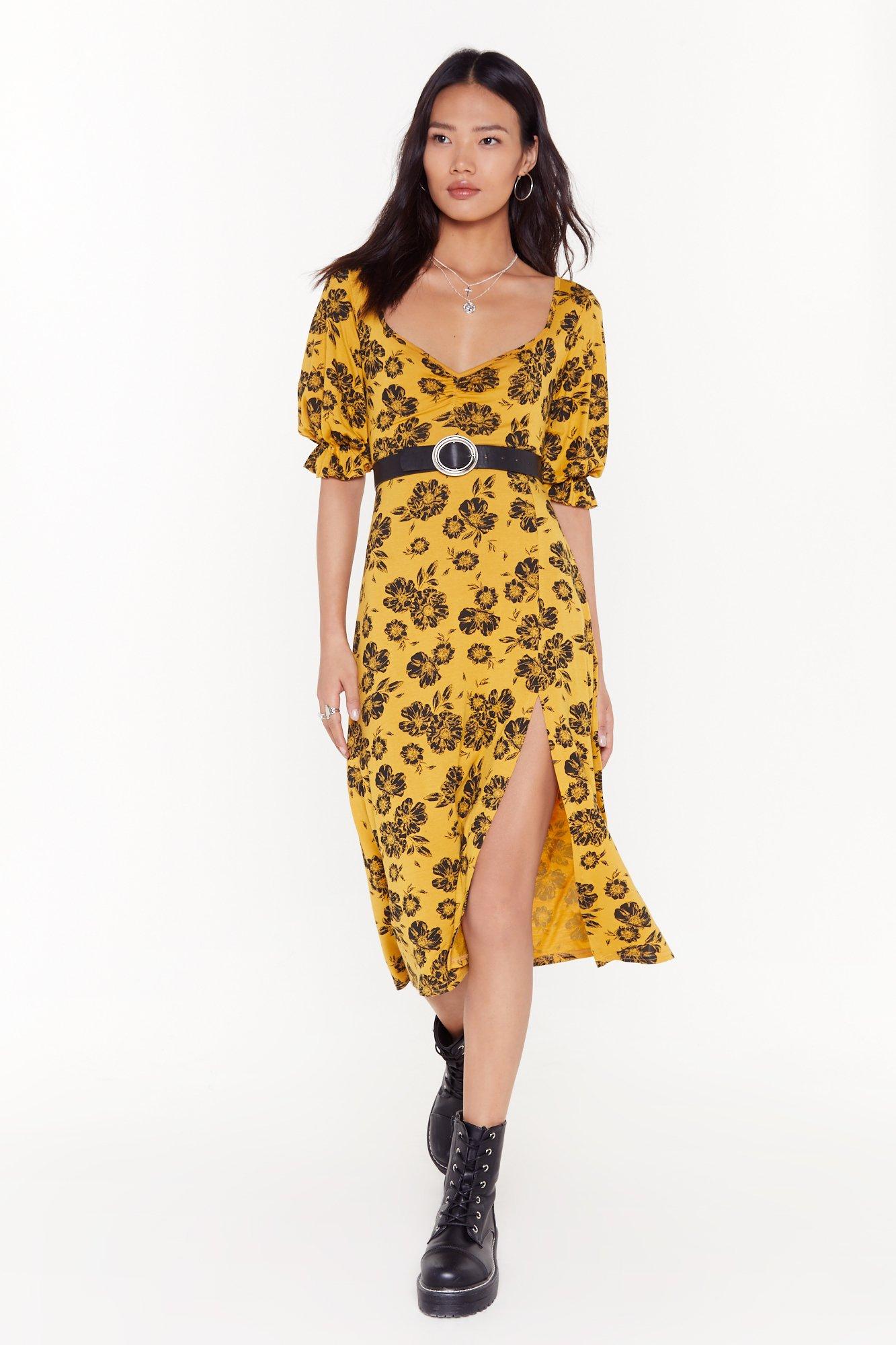 nasty gal yellow dress